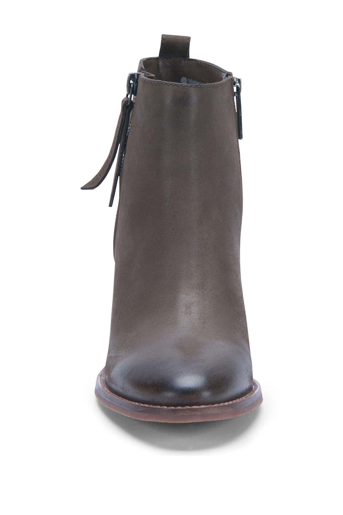 nova waterproof leather zipper bootie