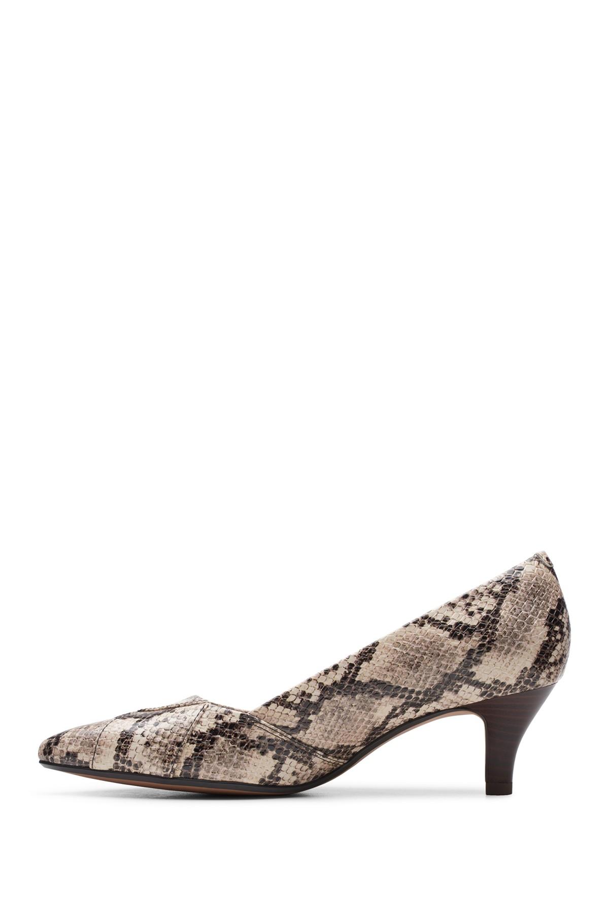 Clarks Linvale Slipon Kitten Heel Pump in Brown Lyst