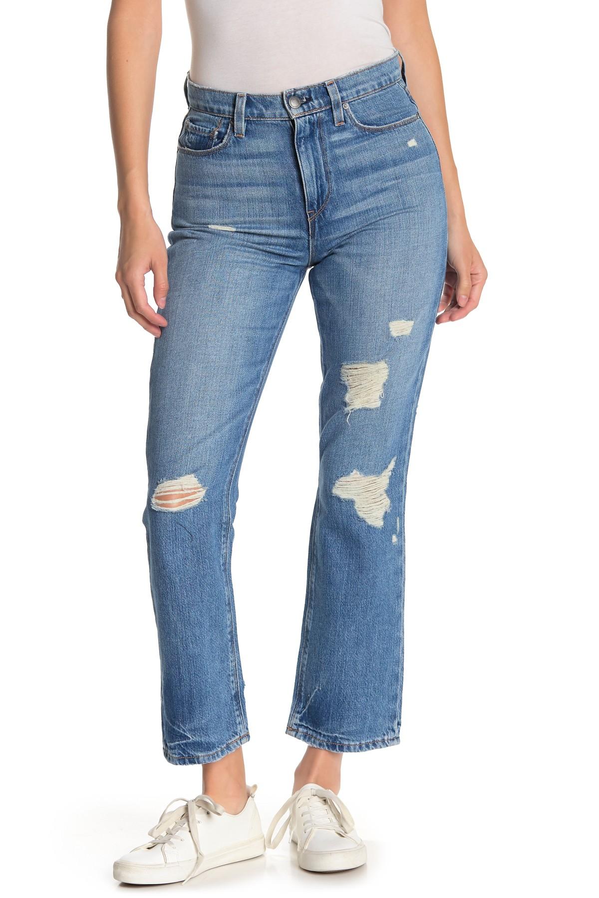 Hudson Jeans Denim Holly High Rise Cropped Straight Leg Jeans in Blue ...