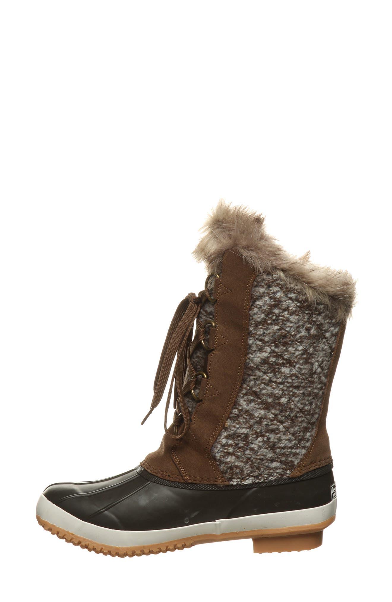 BEARPAW Esme Faux Fur Cuff Genuine Shearling Lined Duck Boot in