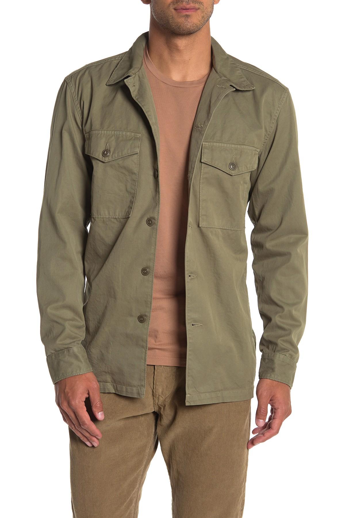 Save Khaki Cotton Twill Fatigue Overshirt in Green for Men - Lyst