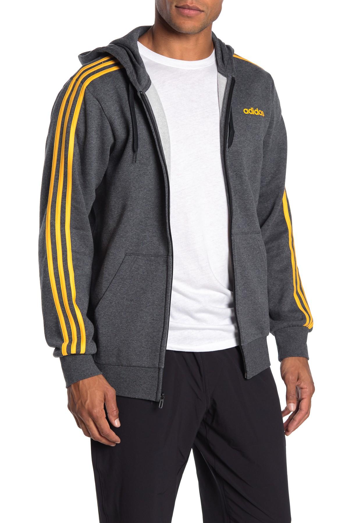 adidas Mens Essentials 3 Stripe Tall Sweatshirt in Grey Navy adidas Mens Essentials 3 Stripe Tall Sweatshirt in Grey Navy