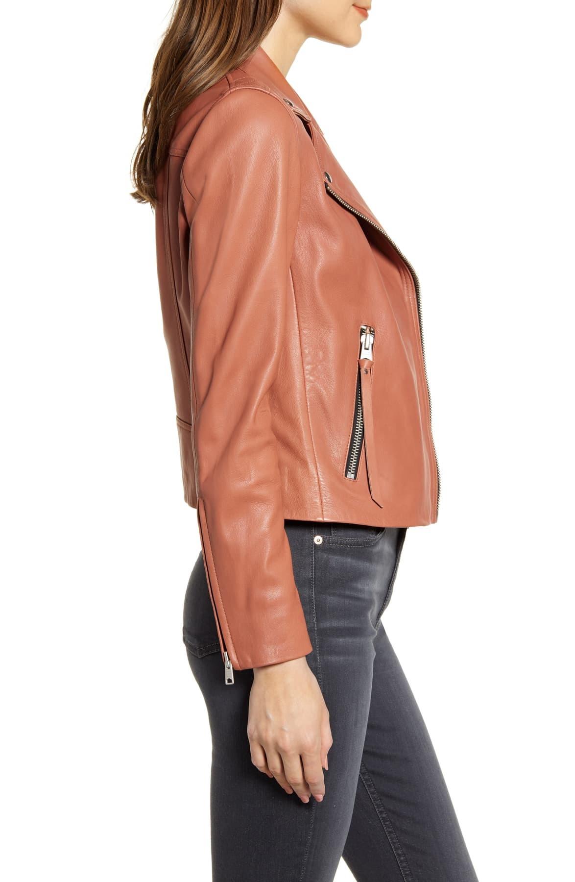 rose pink leather jacket