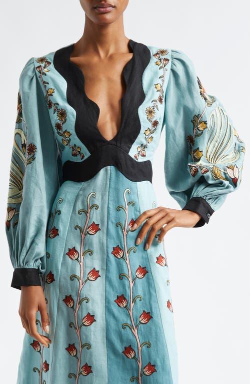 green emerald velvet dress Ins lace floral embroidered cut-out midi dress in Green