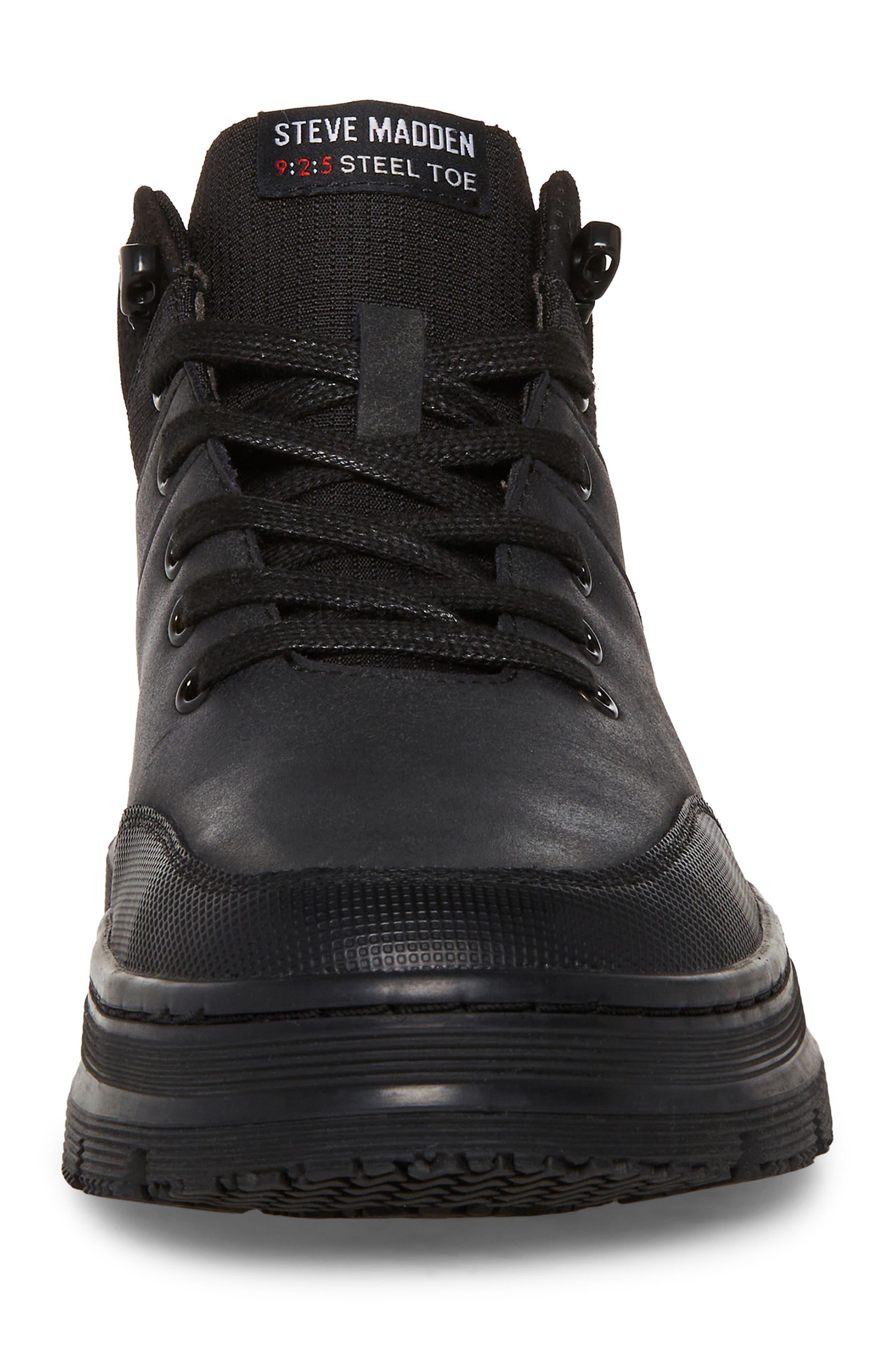 Steve Madden Zylon Faux Leather Steel Toe Boot in Black for Men | Lyst