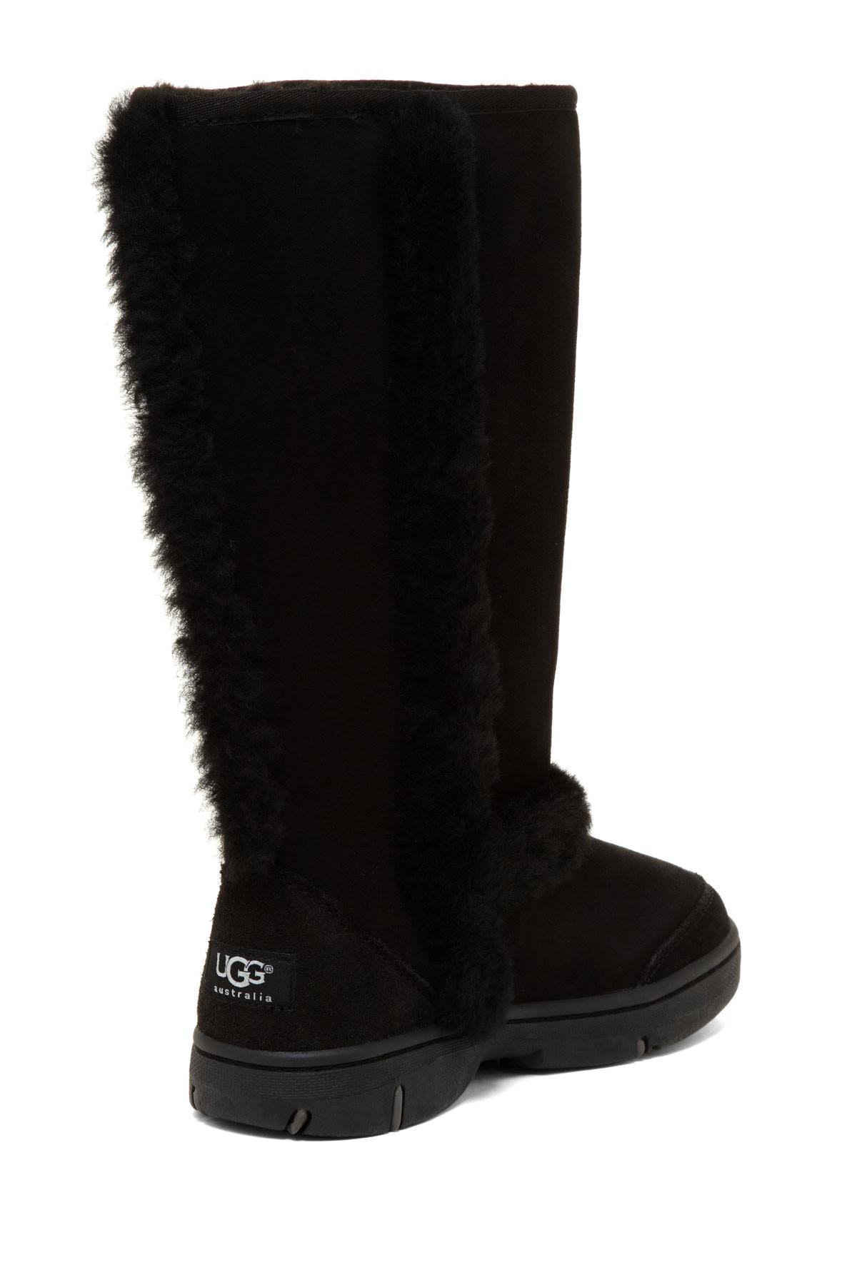 UGG Sunburst Genuine Sheepskin Tall Boot in Black - Lyst