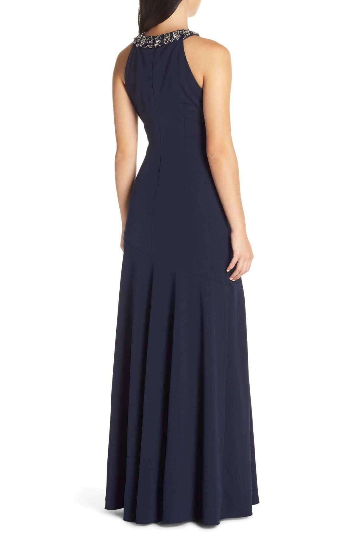 vince camuto navy long dress