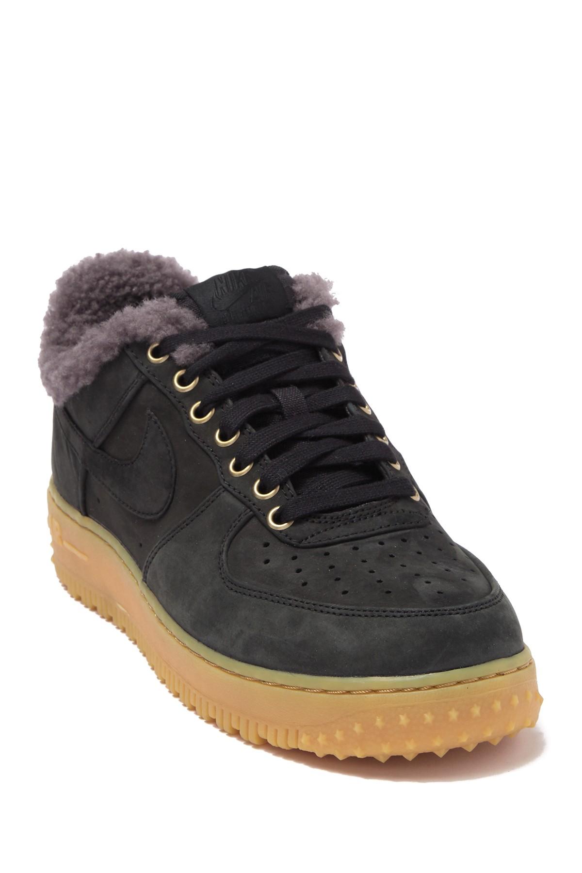 Nike Leather Air Force 1 Premium Winter Sneaker in Black for Men | Lyst