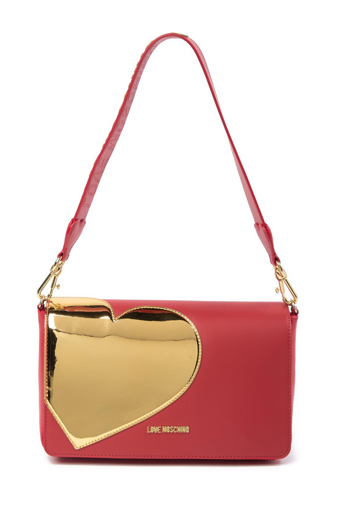 love moschino red clutch bag