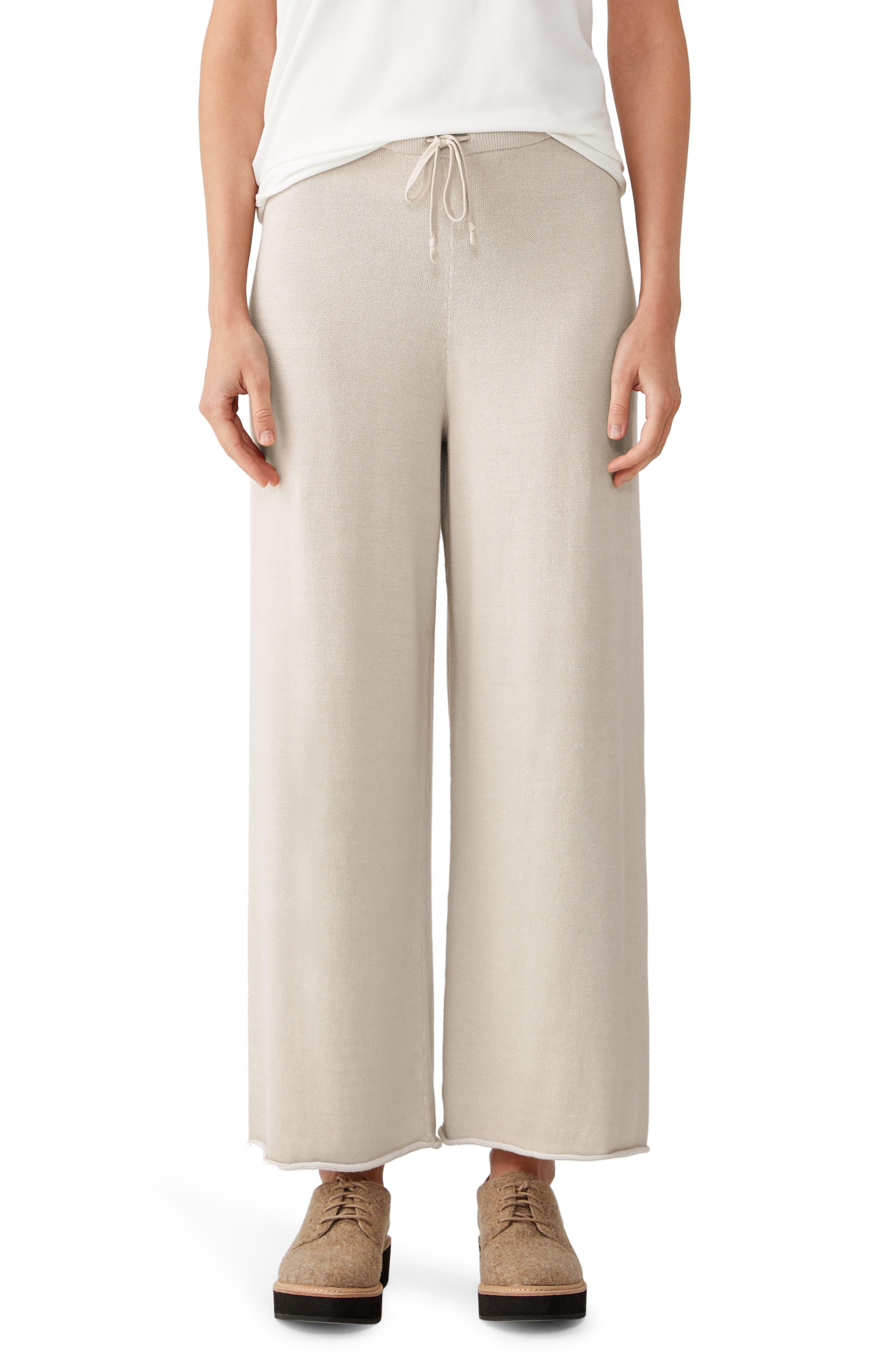 $228 Eileen Fisher Black Slim Pull On Cropped Pants Petite PP 