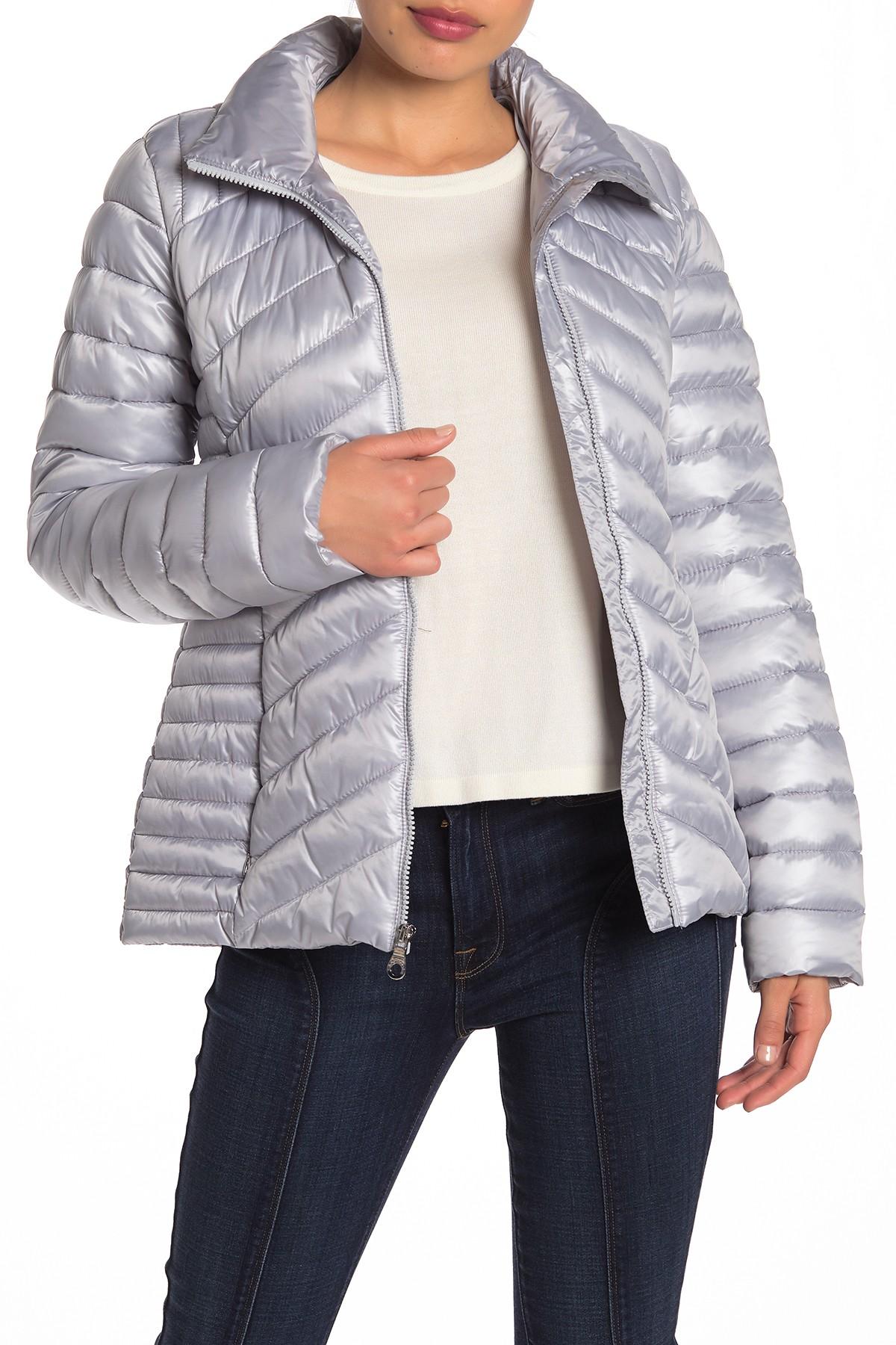 Guess Synthetic Packable Hooded Dickey Puffer Jacket in Gray - Lyst