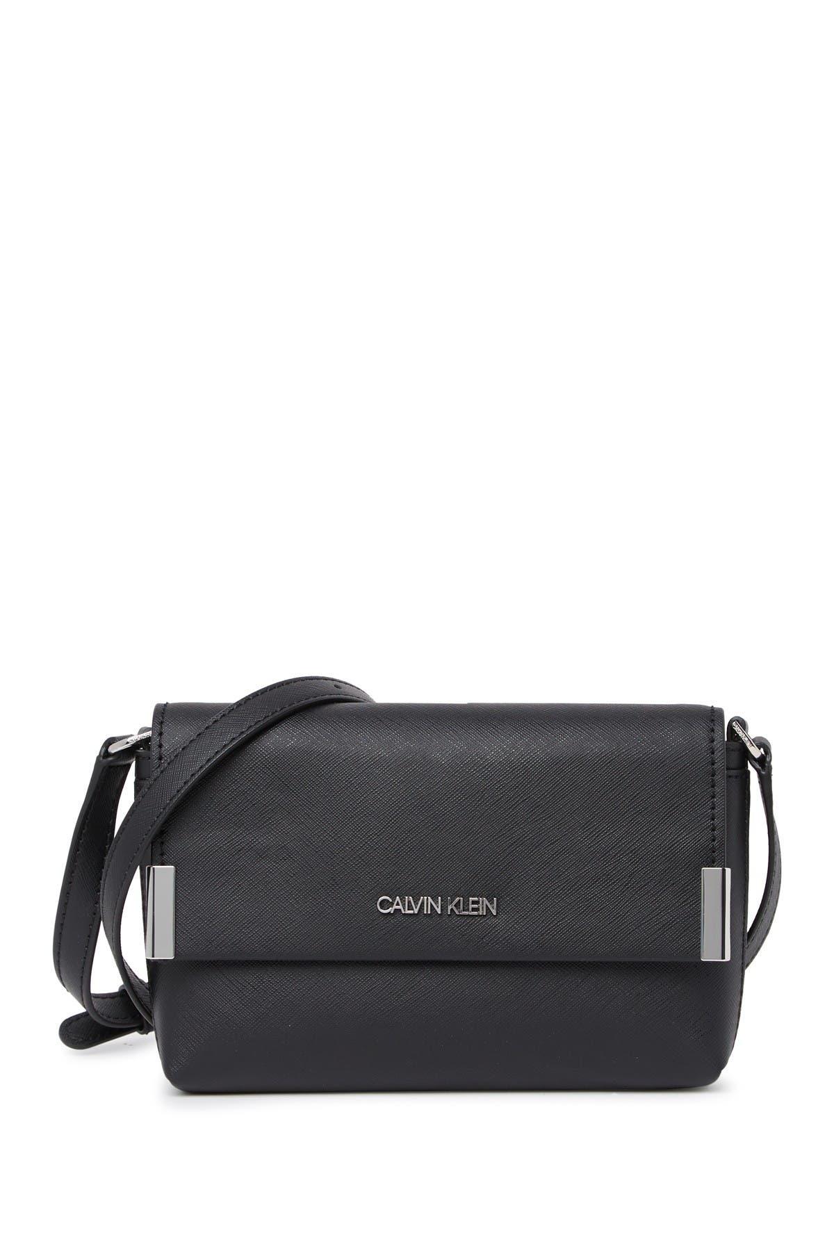Calvin klein saffiano flap crossbody bag Clearance