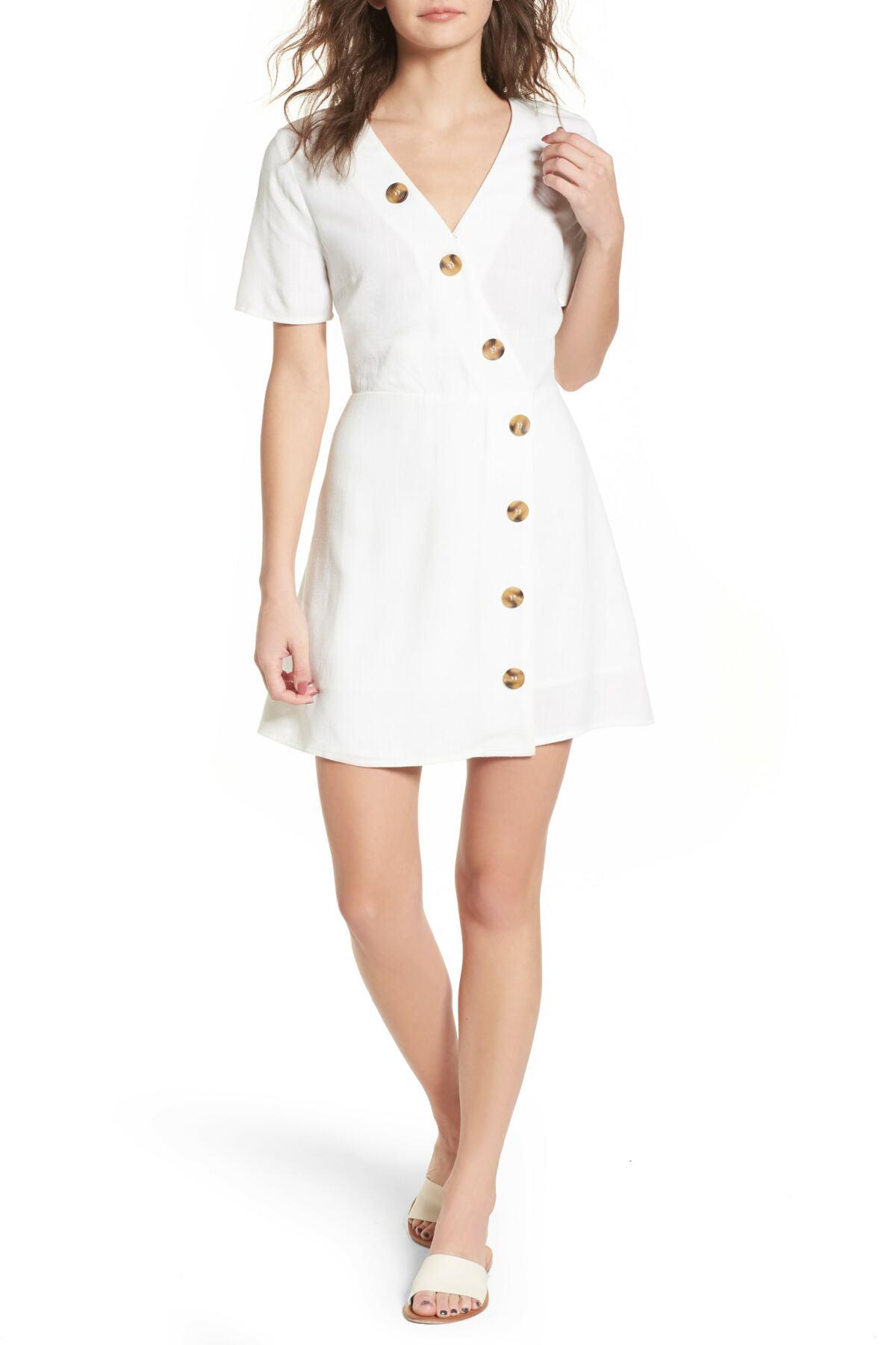 moon river button front dress