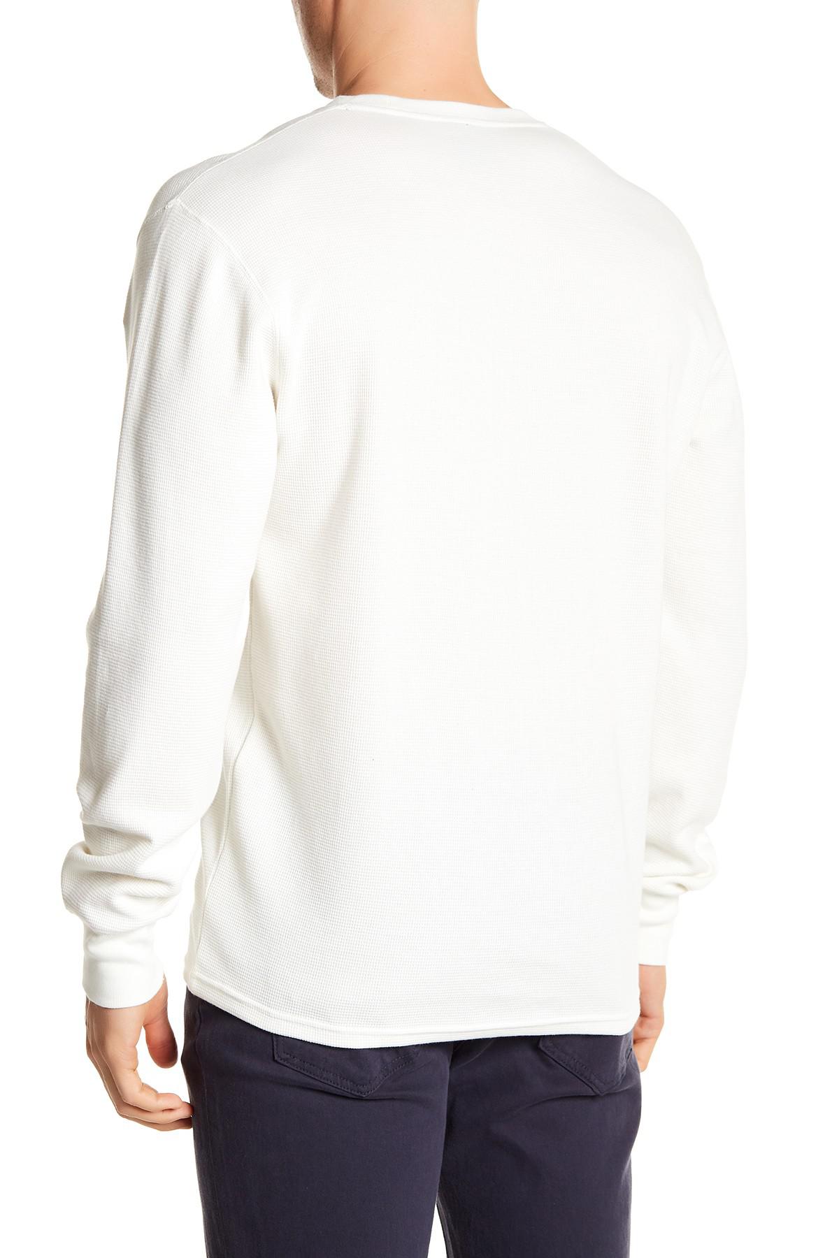Polo Ralph Lauren Cotton Waffle Knit Long Sleeve Crew Neck Tee in White