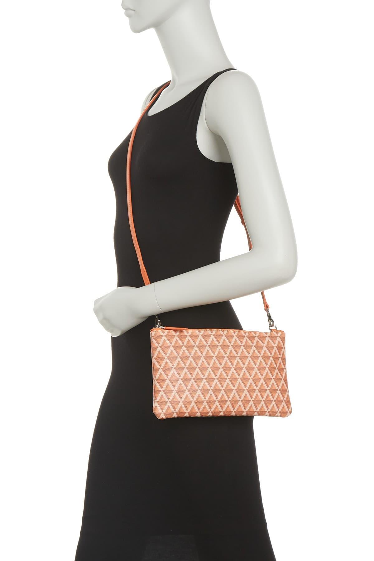 Lancaster Leather Ikon Small Flat Crossbody Bag in Orange Lyst