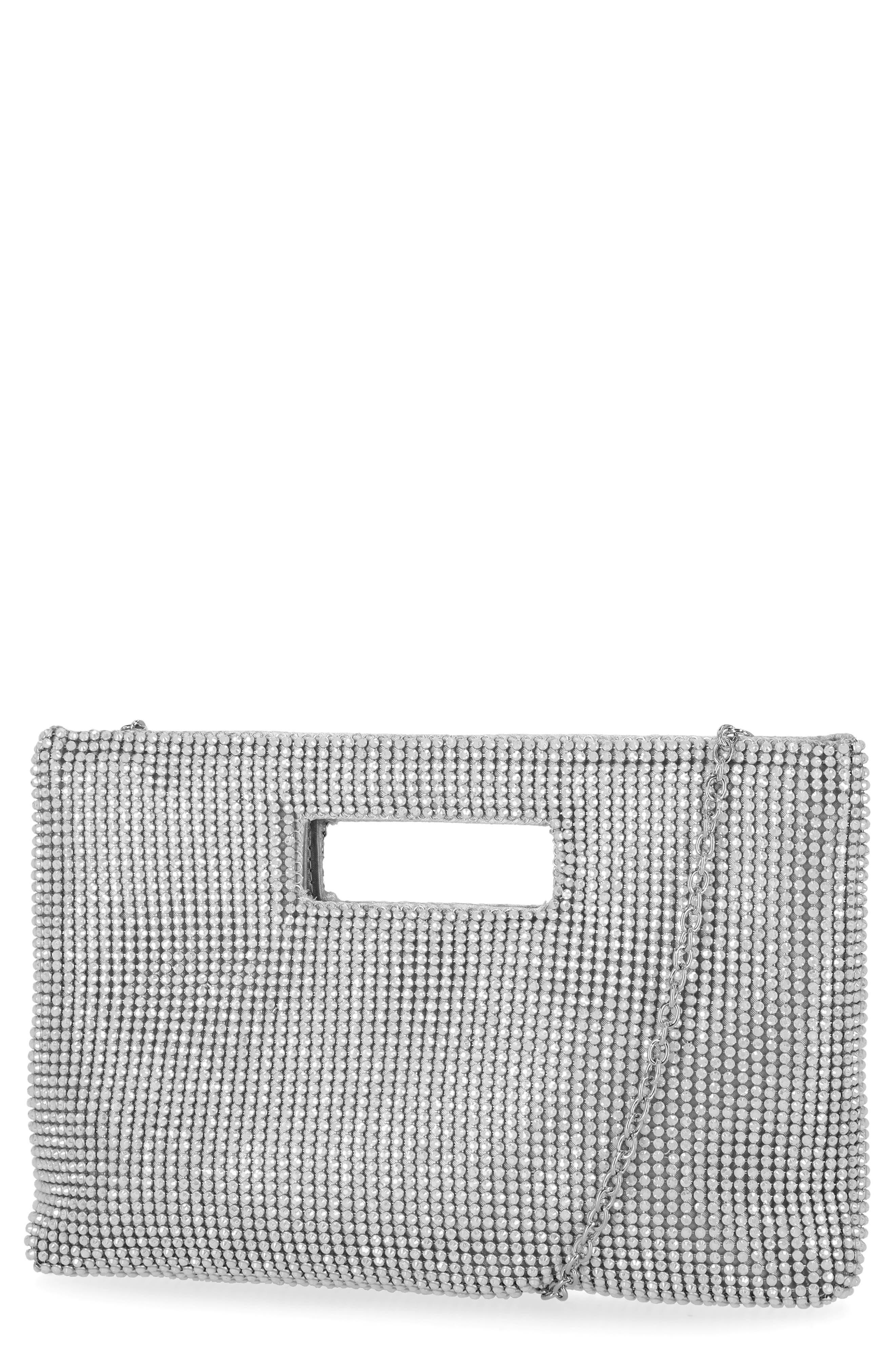 Jessica Mcclintock Asher Cut Out Handle Clutch in Metallic Lyst