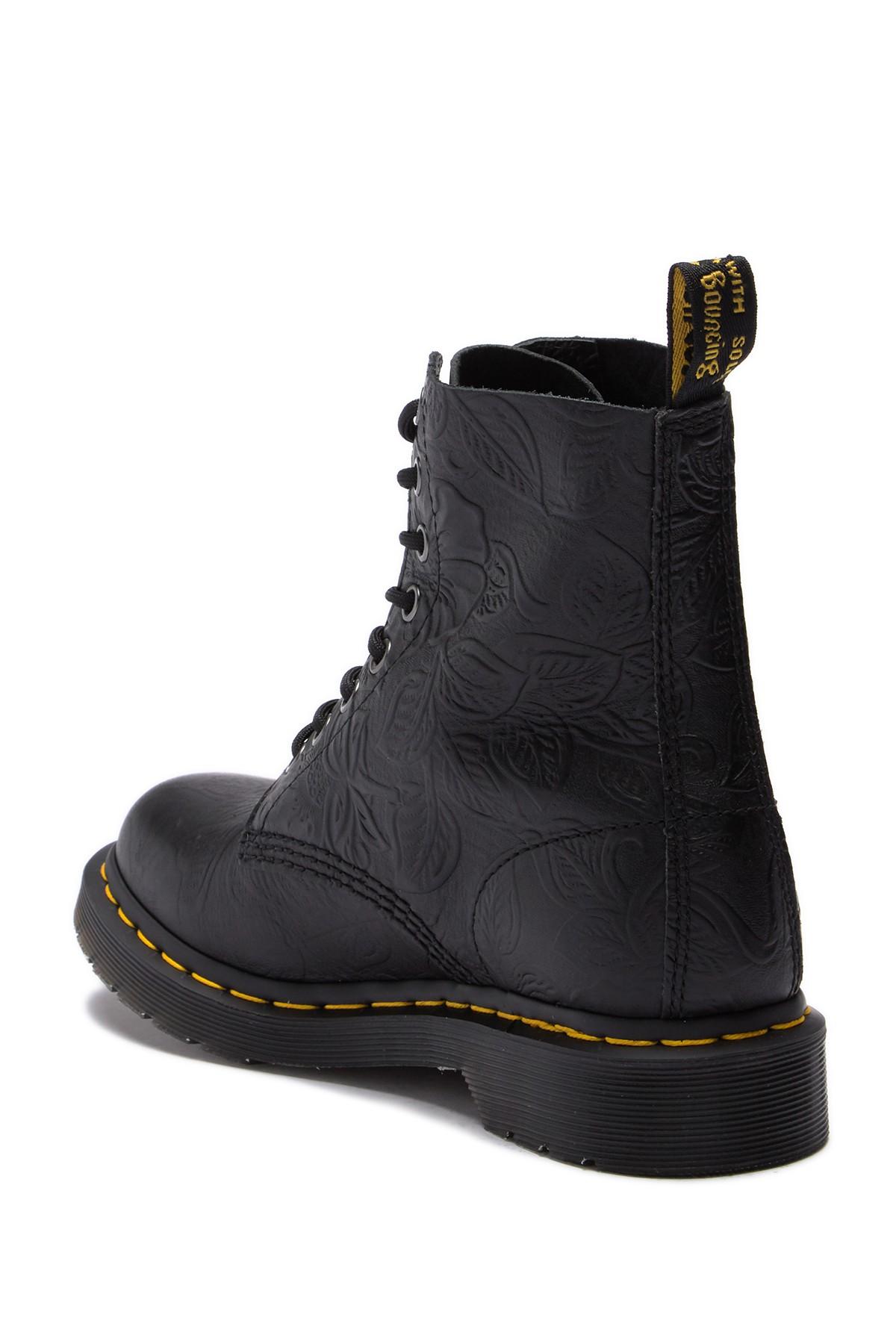Dr. Martens 1460 Pascal Floral Emboss Mid Boots in Black Floral Embossed  Leather (Black) - Lyst