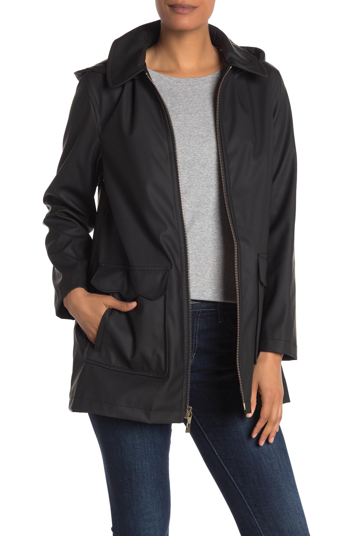 Download Kate Spade Synthetic Matte Coated Rain Coat in Black - Lyst