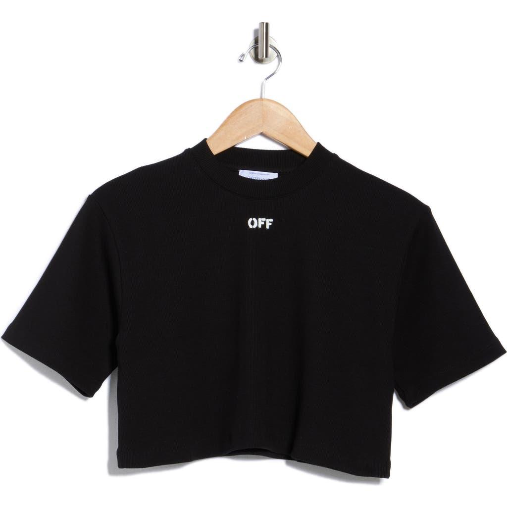 Tシャツ・カットソー Off-White Fitted Crop Top With Unique Cut-Out Details Too Sexy Graphic Crop Tee | Windsor