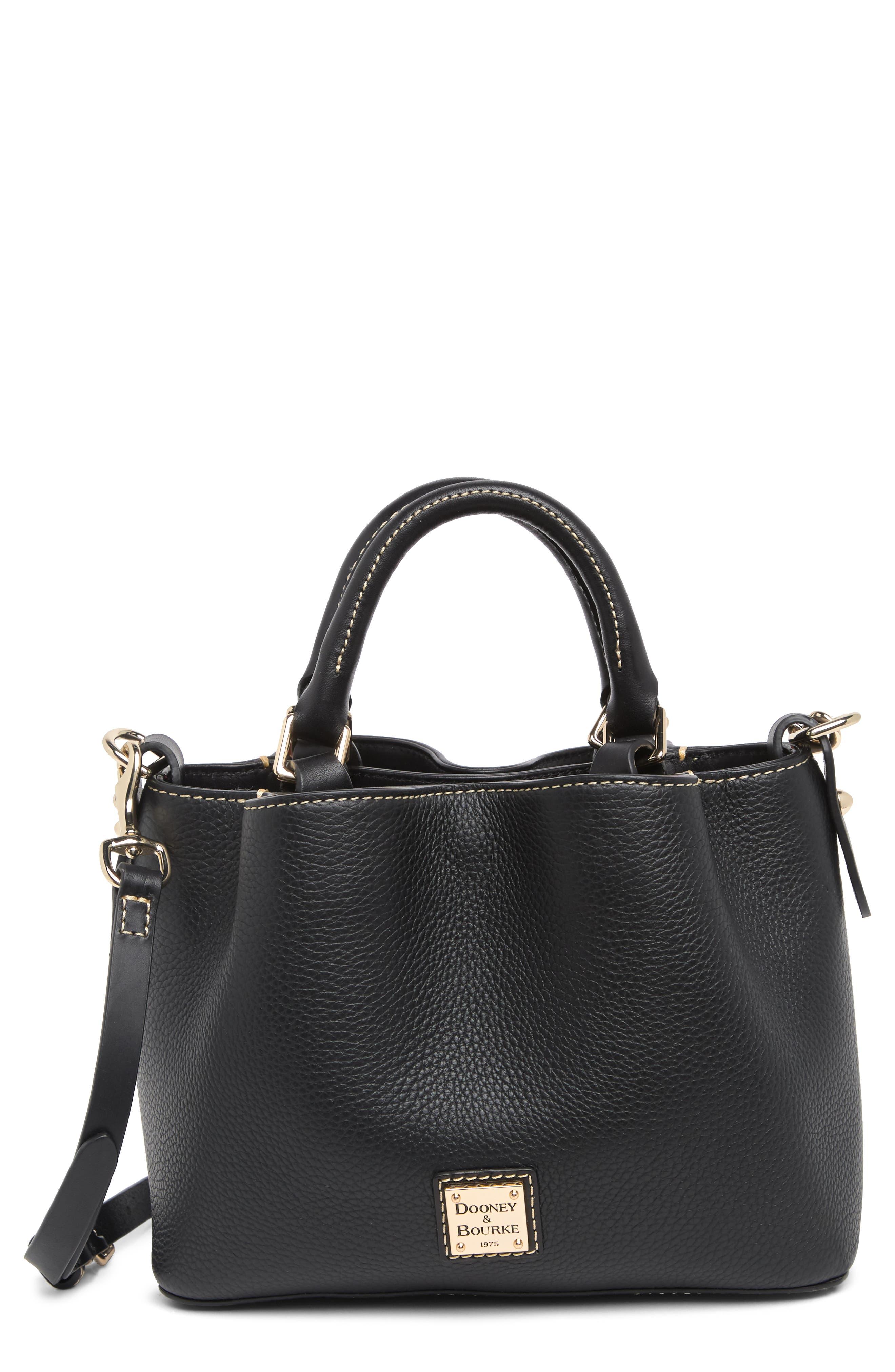 Dooney & Bourke Mini Barlow Convertible Leather Top Handle Bag in Black