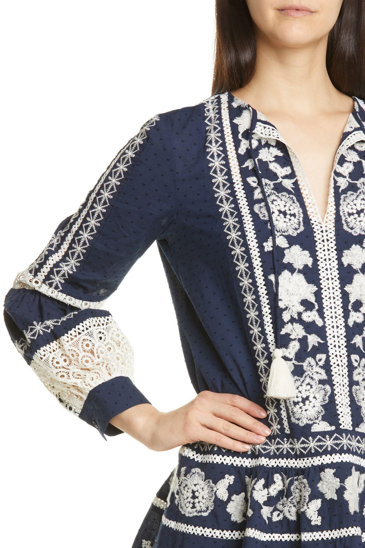 Tory burch top boho embroidered dress