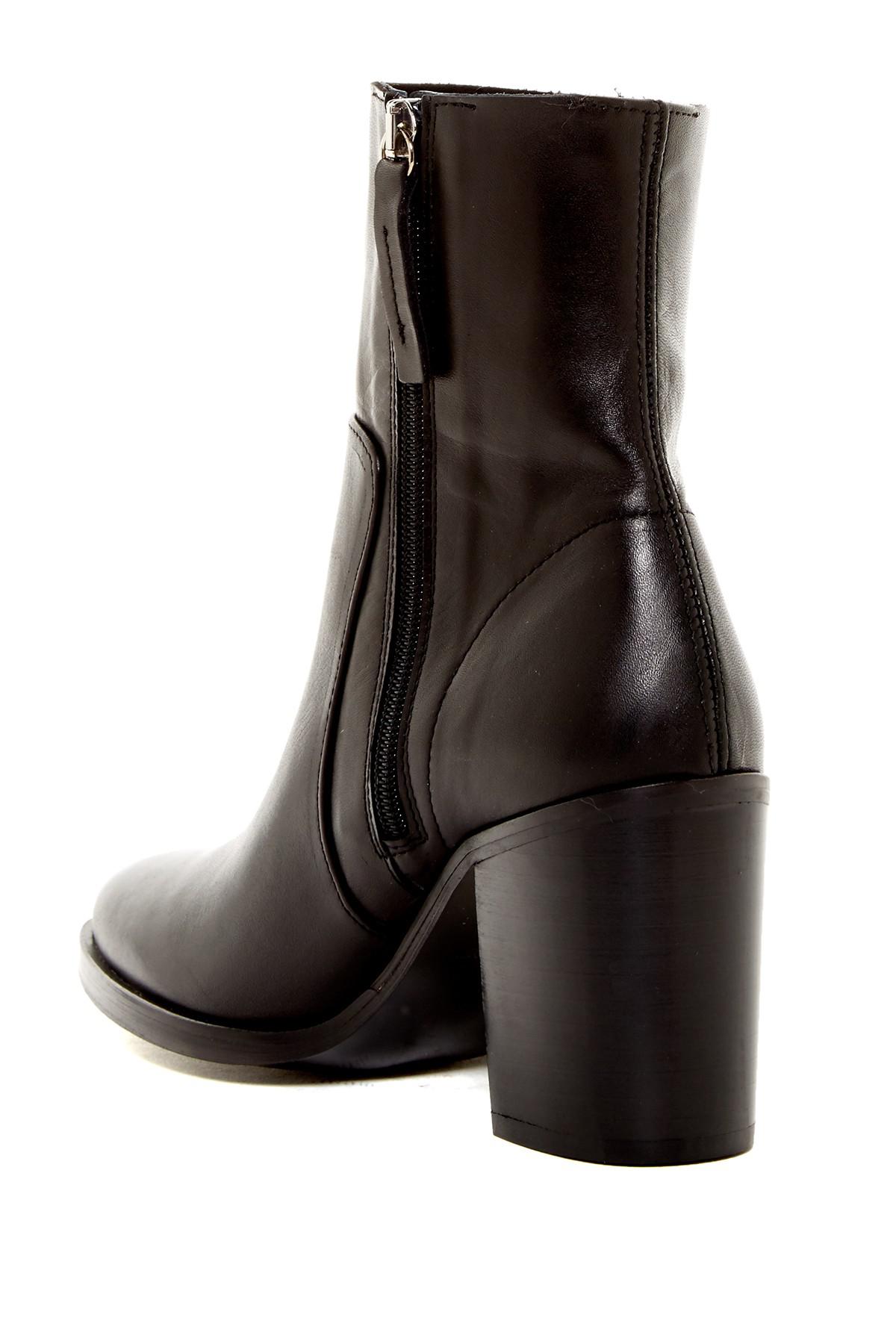TOPSHOP Leather Million Sock Boot in Black - Lyst