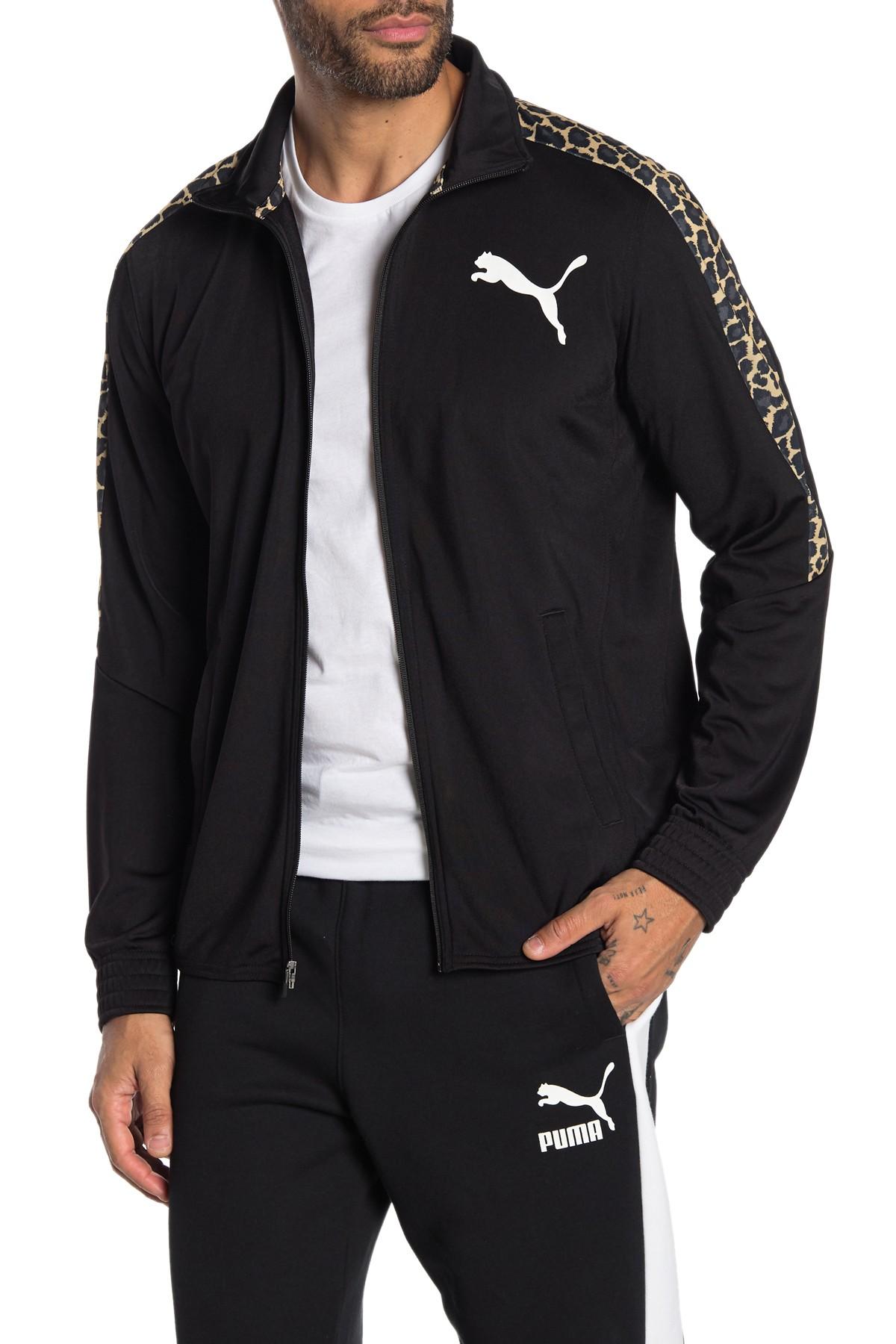 PUMA Cheetah-print Track Jacket in Black for Men | Lyst