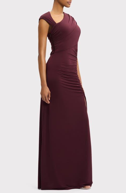 cap sleeve matte jersey ruched side dress Cap-Sleeve Matte Jersey Ruched Side Dress