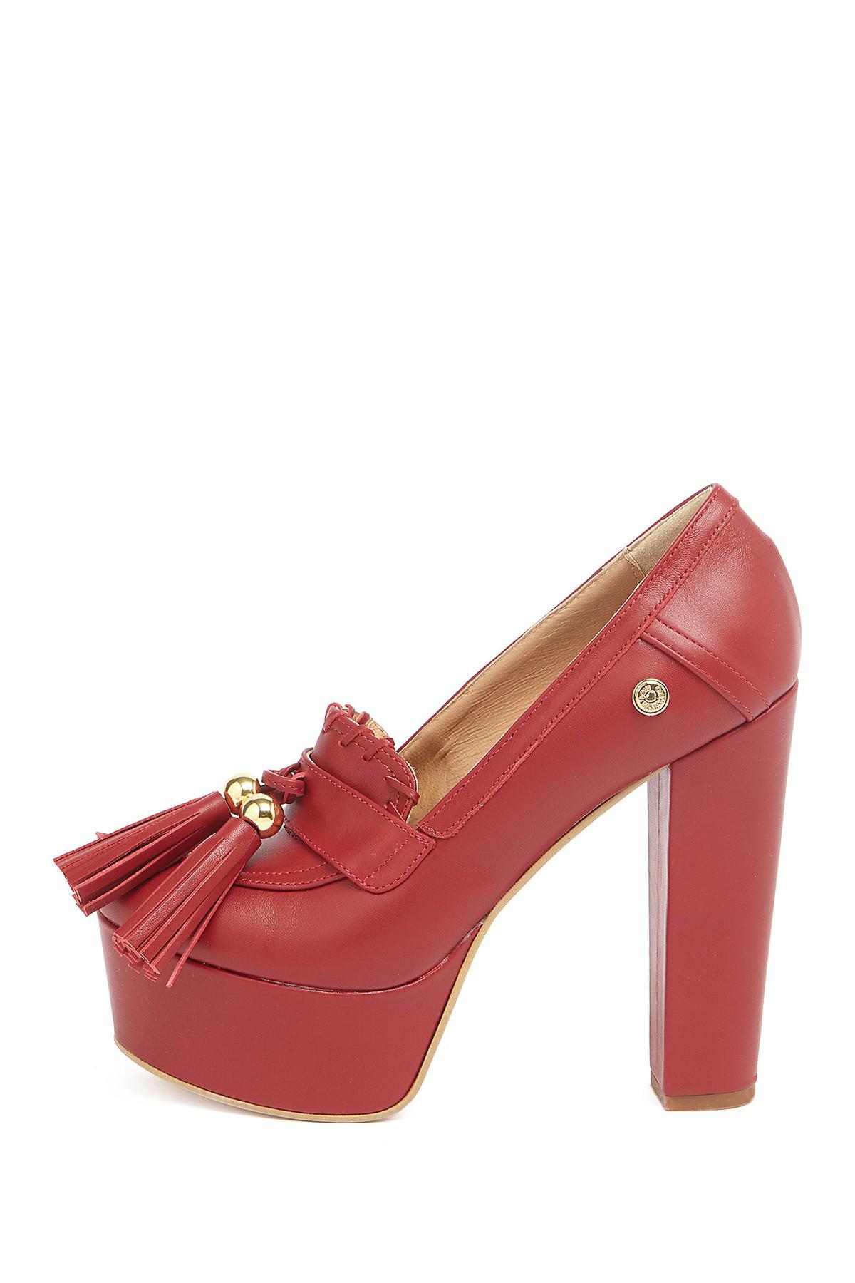 Love Moschino Tassel Platform Block Heel Pump in Red Lyst