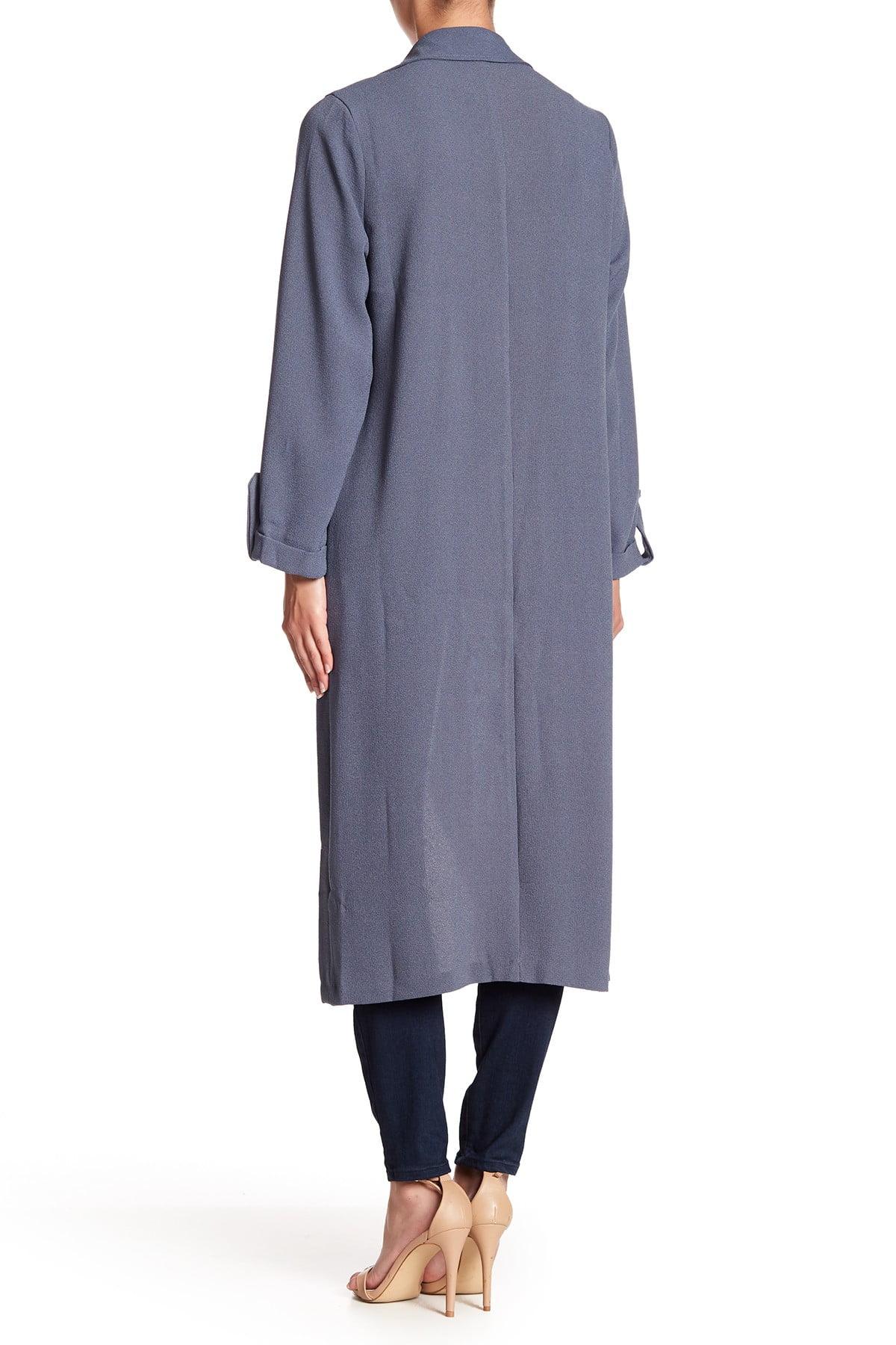 drapey open trench coat