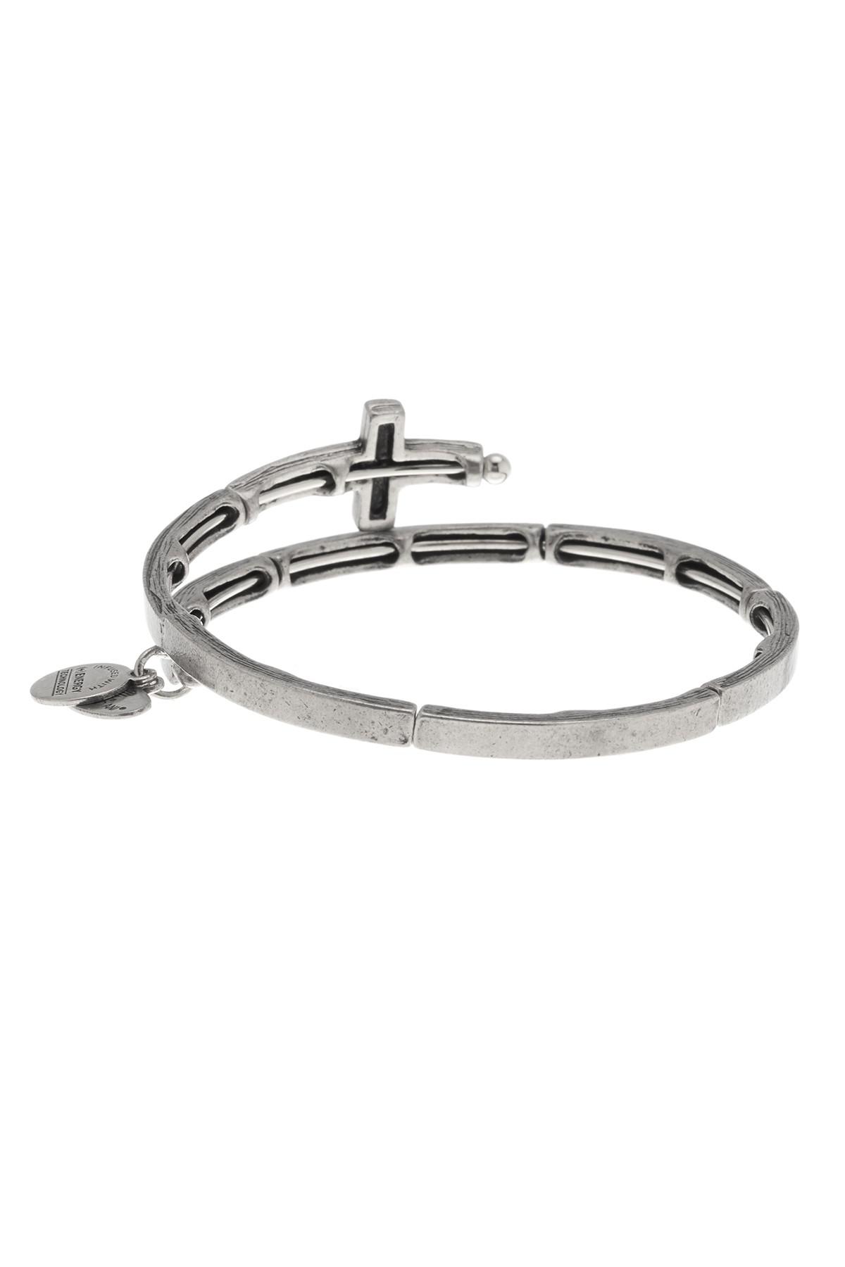 Alex And Ani Cross Wrap Bracelet In Silver Metallic Lyst Alex And Ani Cross Wrap Bracelet In