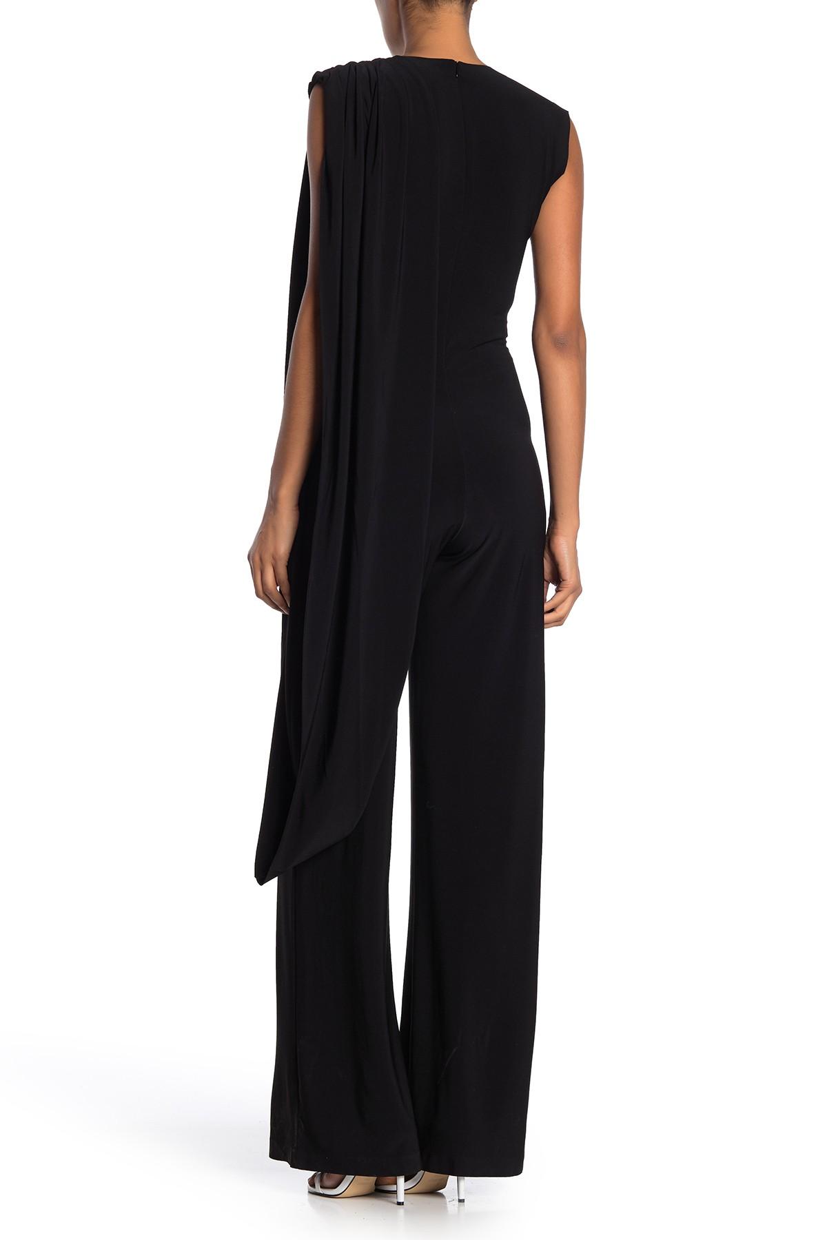 norma kamali sleeveless draped jumpsuit