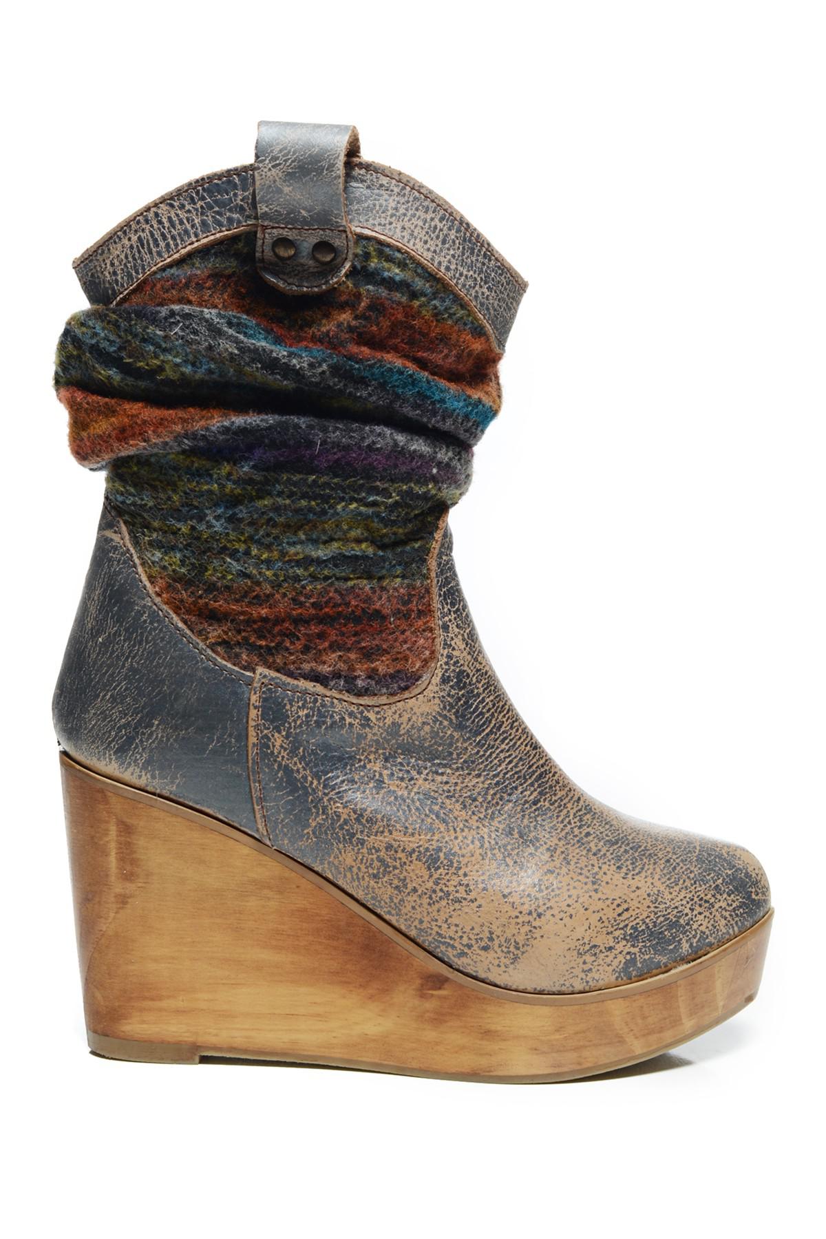 Bed Stu Leather Bruges Wedge Bootie | Lyst