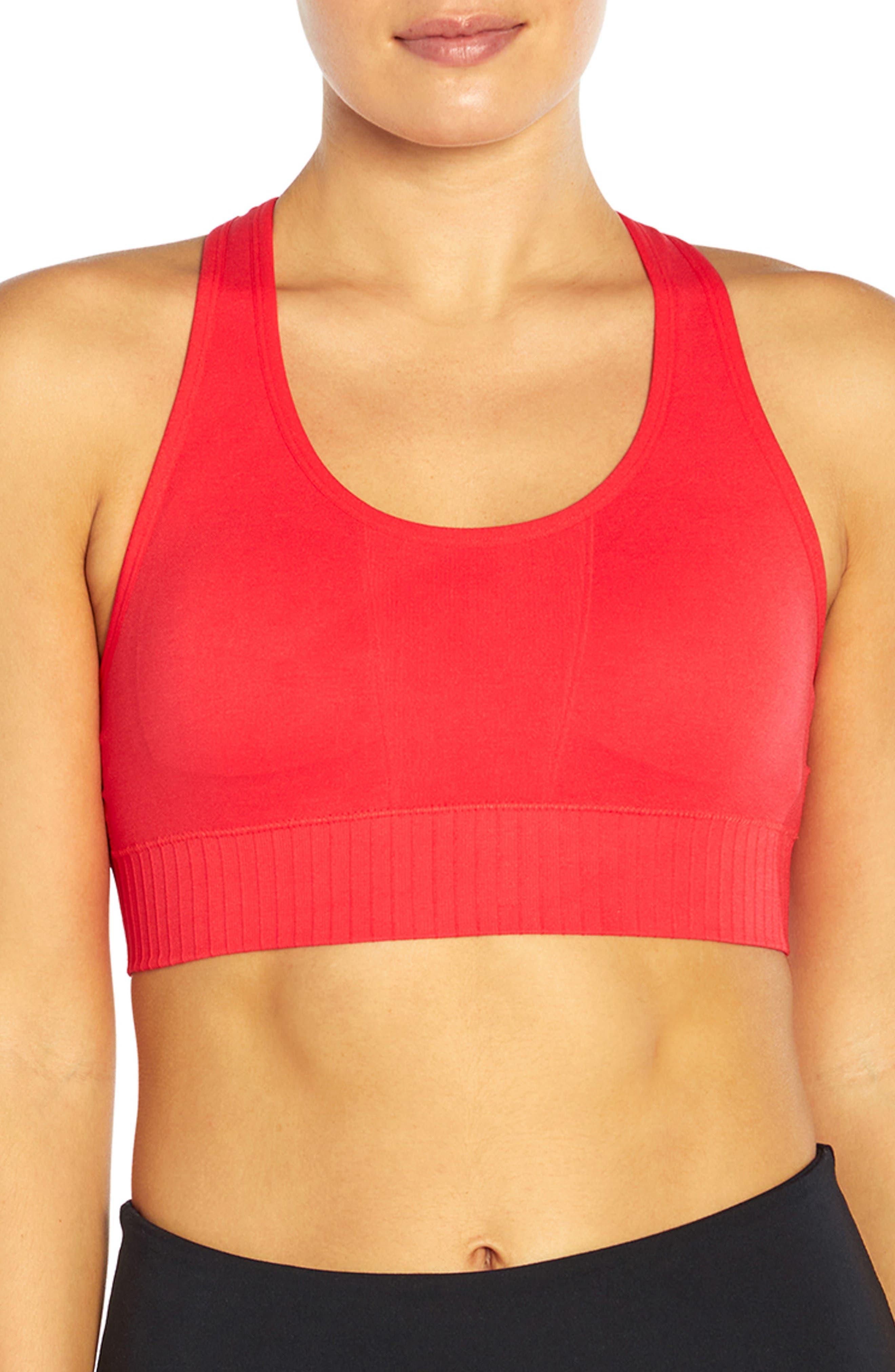 Jessica Simpson Kimmy Smalls Sports Bra In Hibiscus At Nordstrom Rack in  Pink