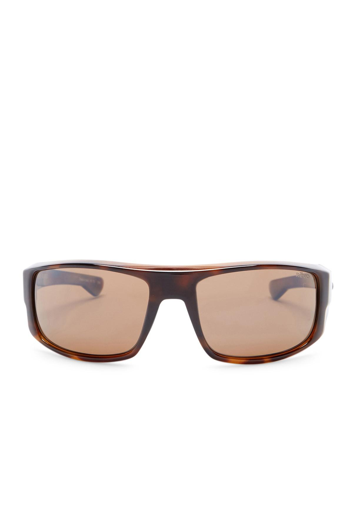 Revo Dash Polarized 60mm Wrap Sunglasses in Brown for Men - Lyst