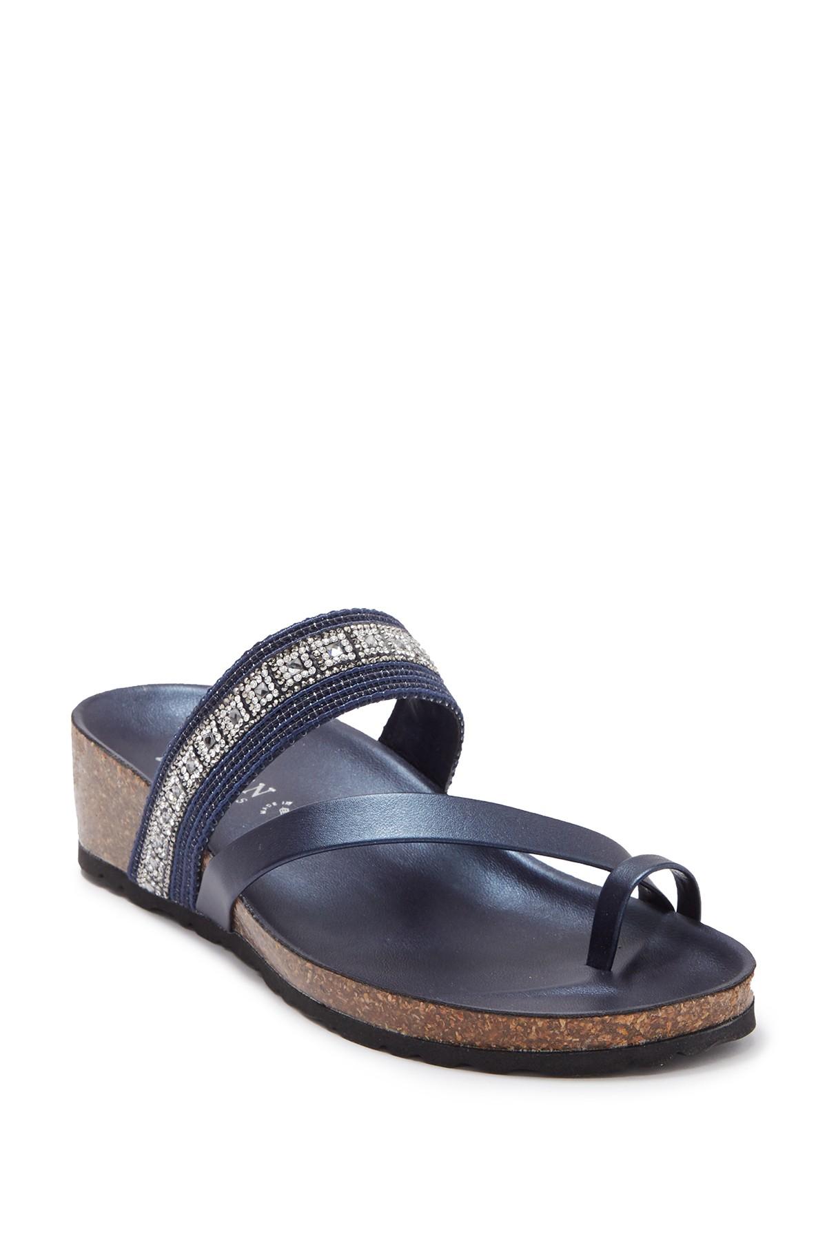 Italian Shoemakers Mace Wedge Sandal in Blue - Lyst