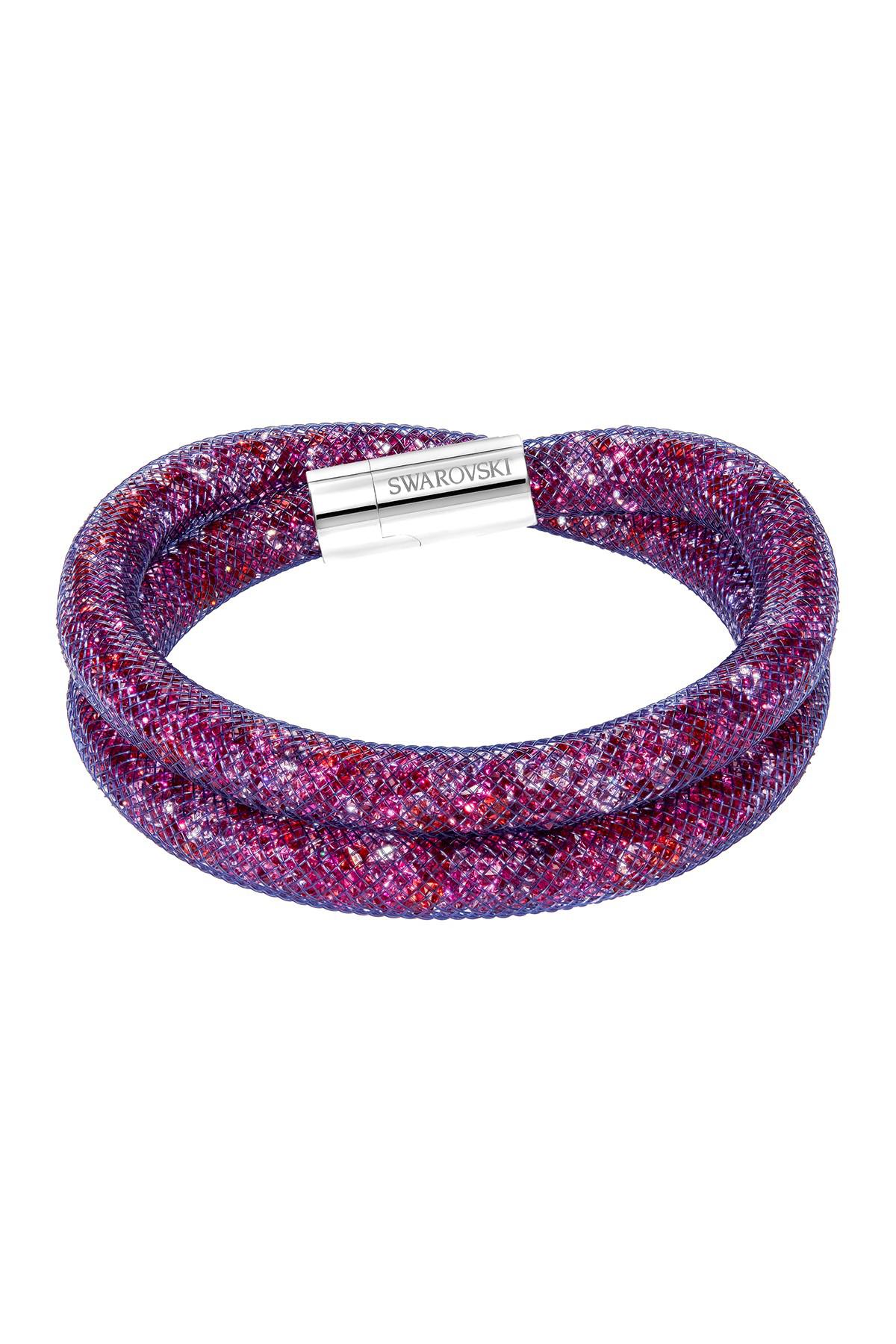 Swarovski Stardust Crystal Filled Mesh Wrap Bracelet in Purple | Lyst