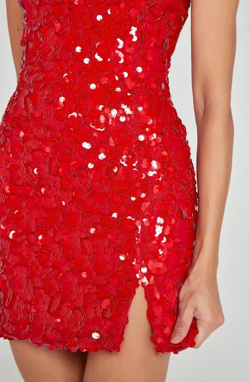 navy blue dress for baby girl Nadine Merabi Karlie Sequin Minidress in Red