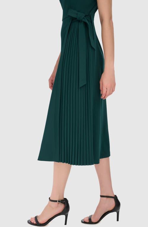 Calvin Klein Cap Sleeve Pleated Side Midi Dress in Green | Lyst