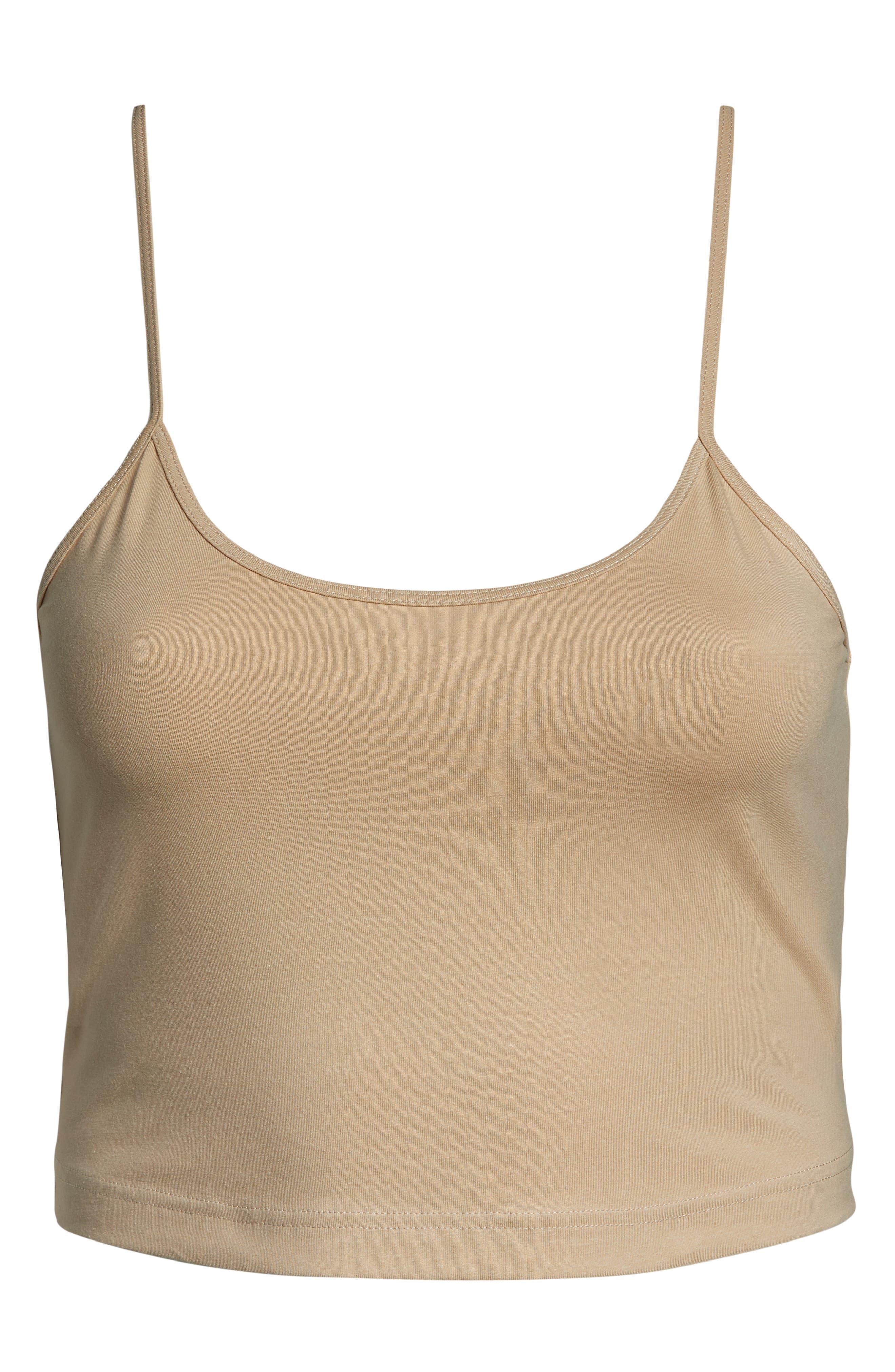 BP. Knit Organic Cotton Crop Camisole In Tan Doeskin At Nordstrom Rack in  Brown