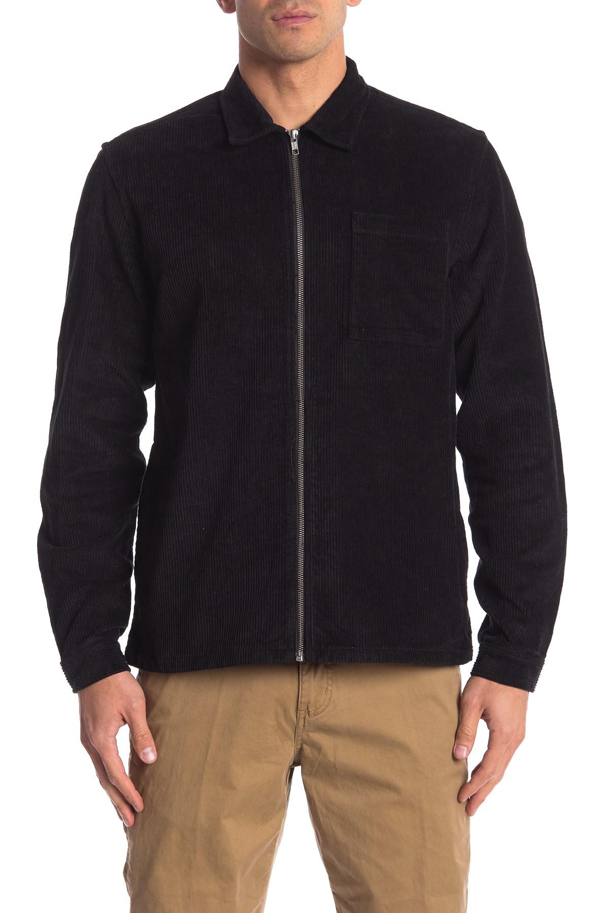 Wesc Nick Corduroy Zip Shirt Jacket in Black for Men - Lyst