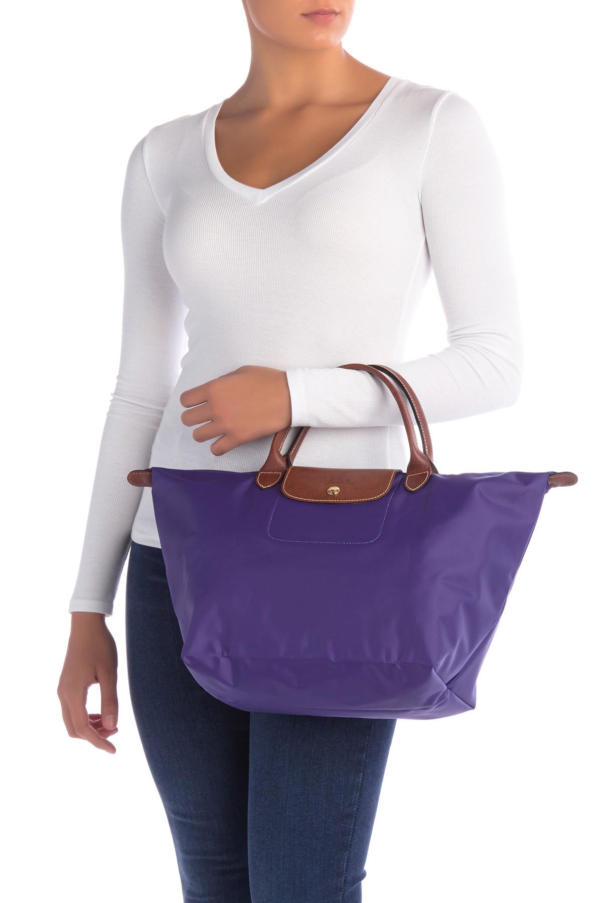 Other  Longchamp Purple Pliage Cuir Amethyst Leather Key Fob Bag
