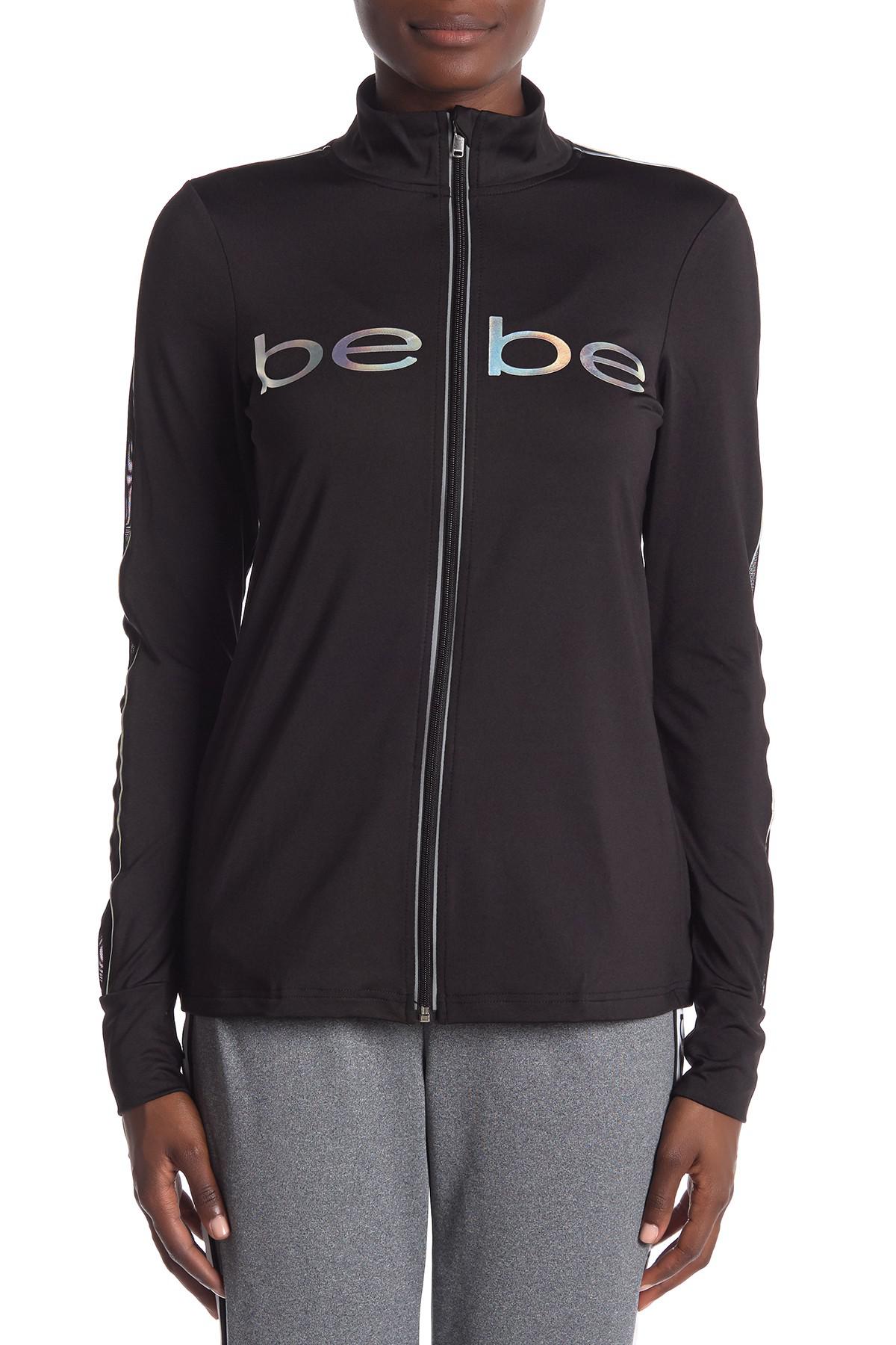 Bebe Synthetic Sport Tech Reflector Logo Jacket In Black Lyst