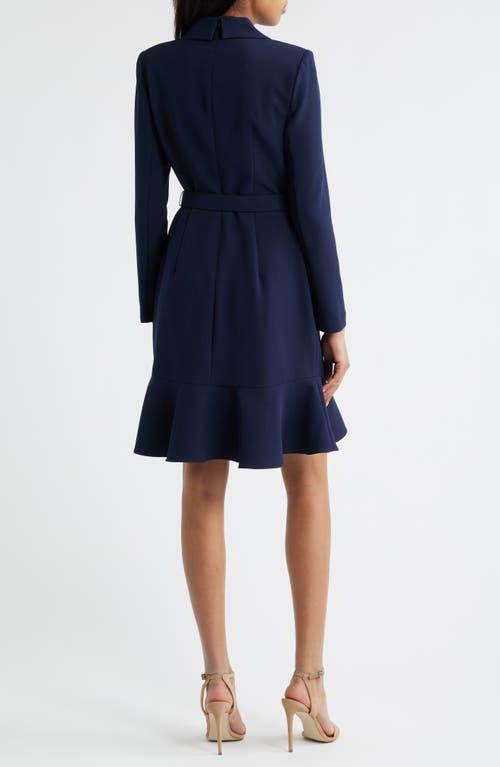 navy blue dress for baby girl Eliza J Women's Belted Floral-Print Cocktail Dress