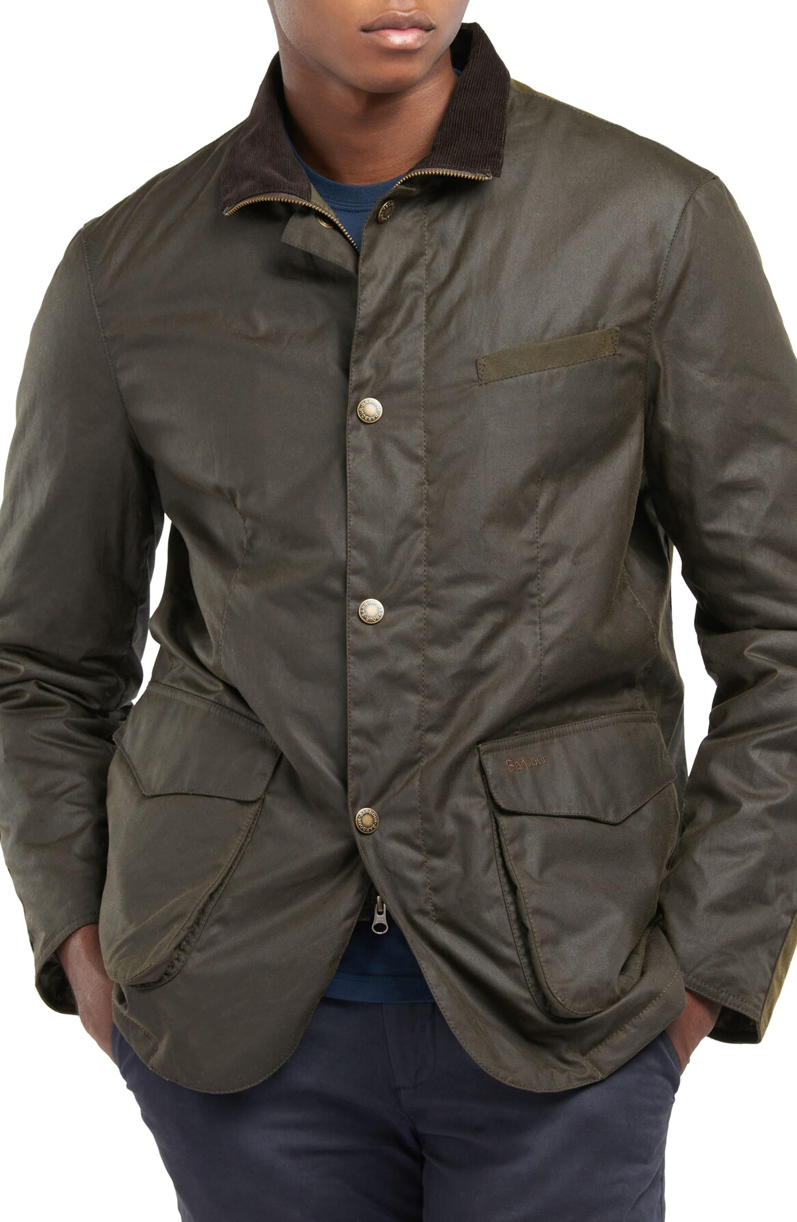 Barbour Observer Wax Jacket In Olive At Nordstrom Rack in Black for Men |  Lyst