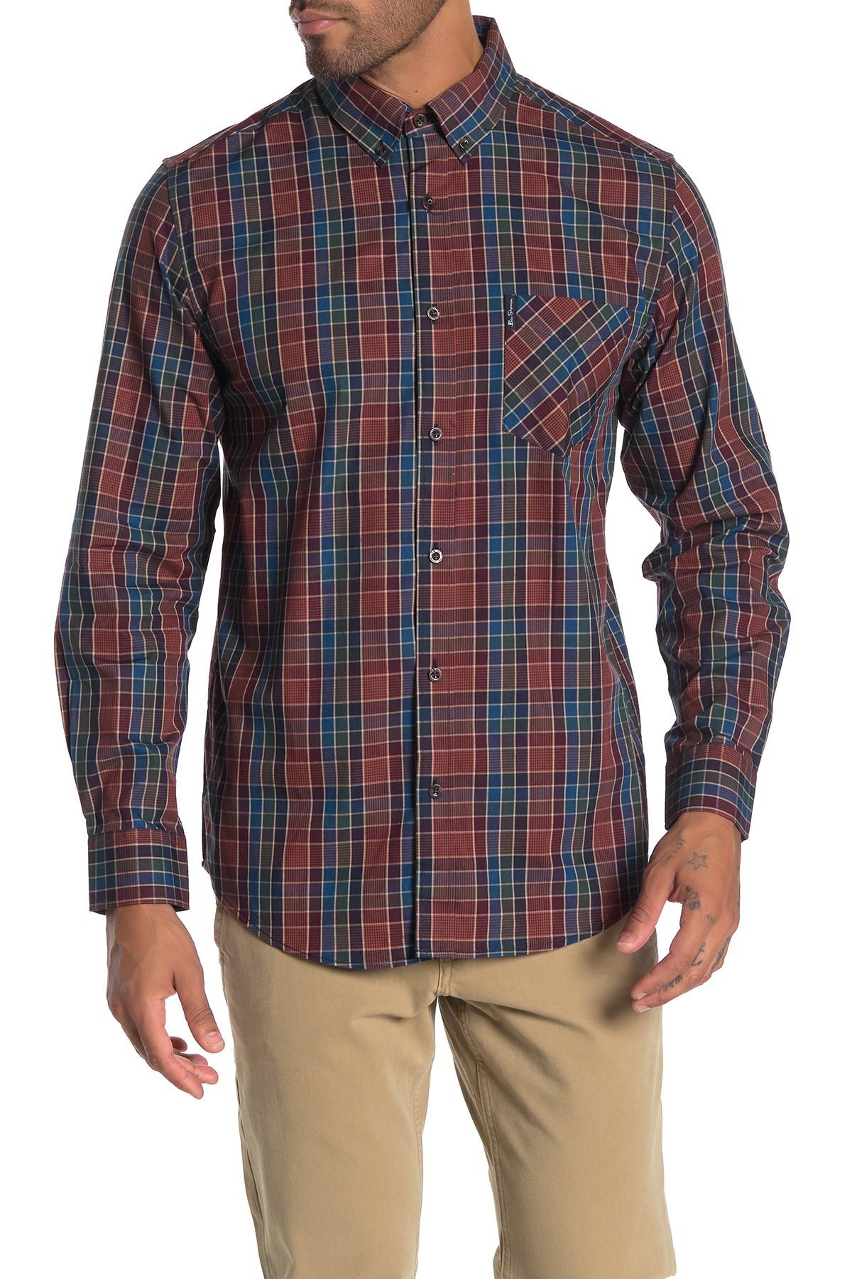 Ben Sherman Cotton Combo Check Plaid Classic Fit Shirt for Men - Lyst