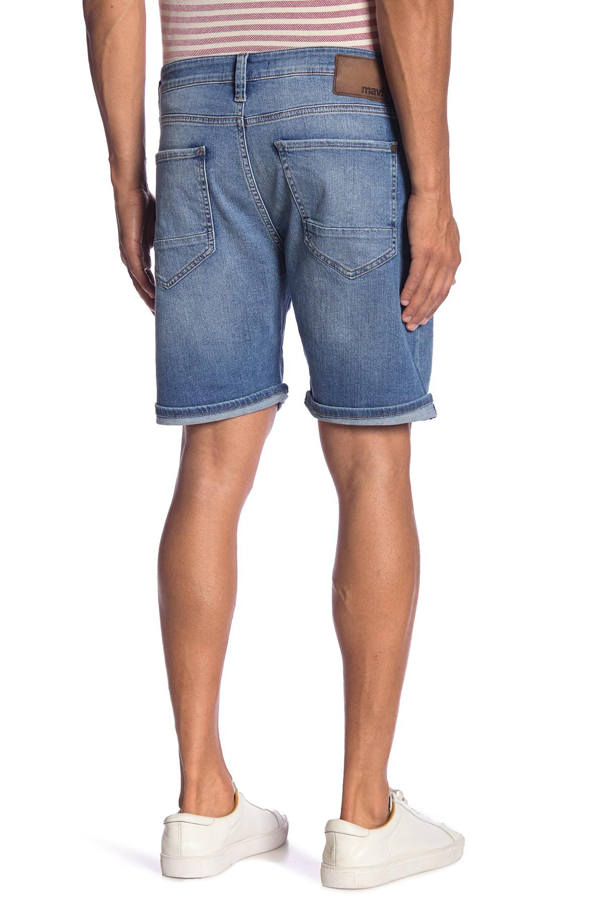 Mavi Mens Brian Mid-Rise Denim Shorts