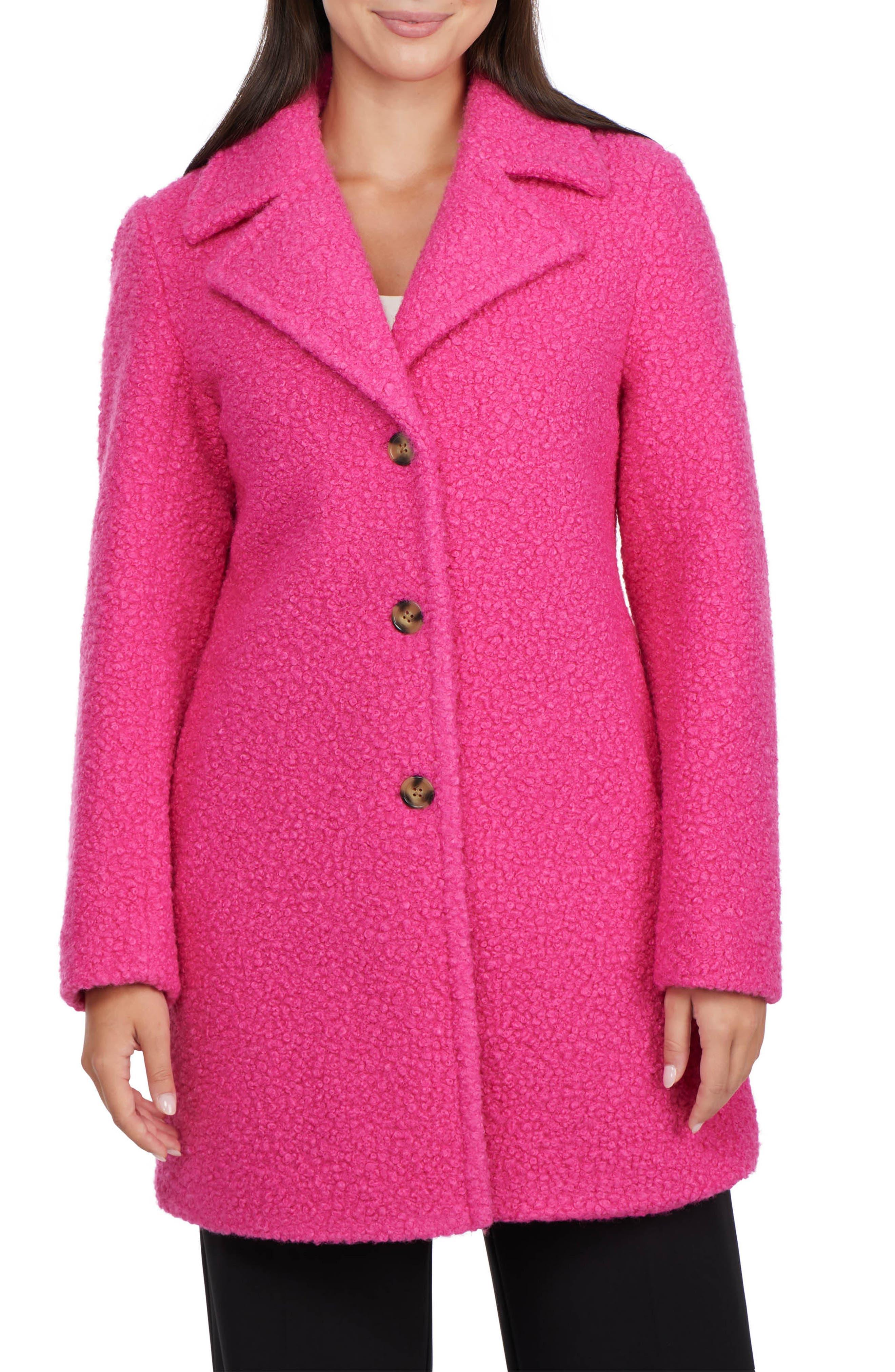 Ladies pink boucle shop coat