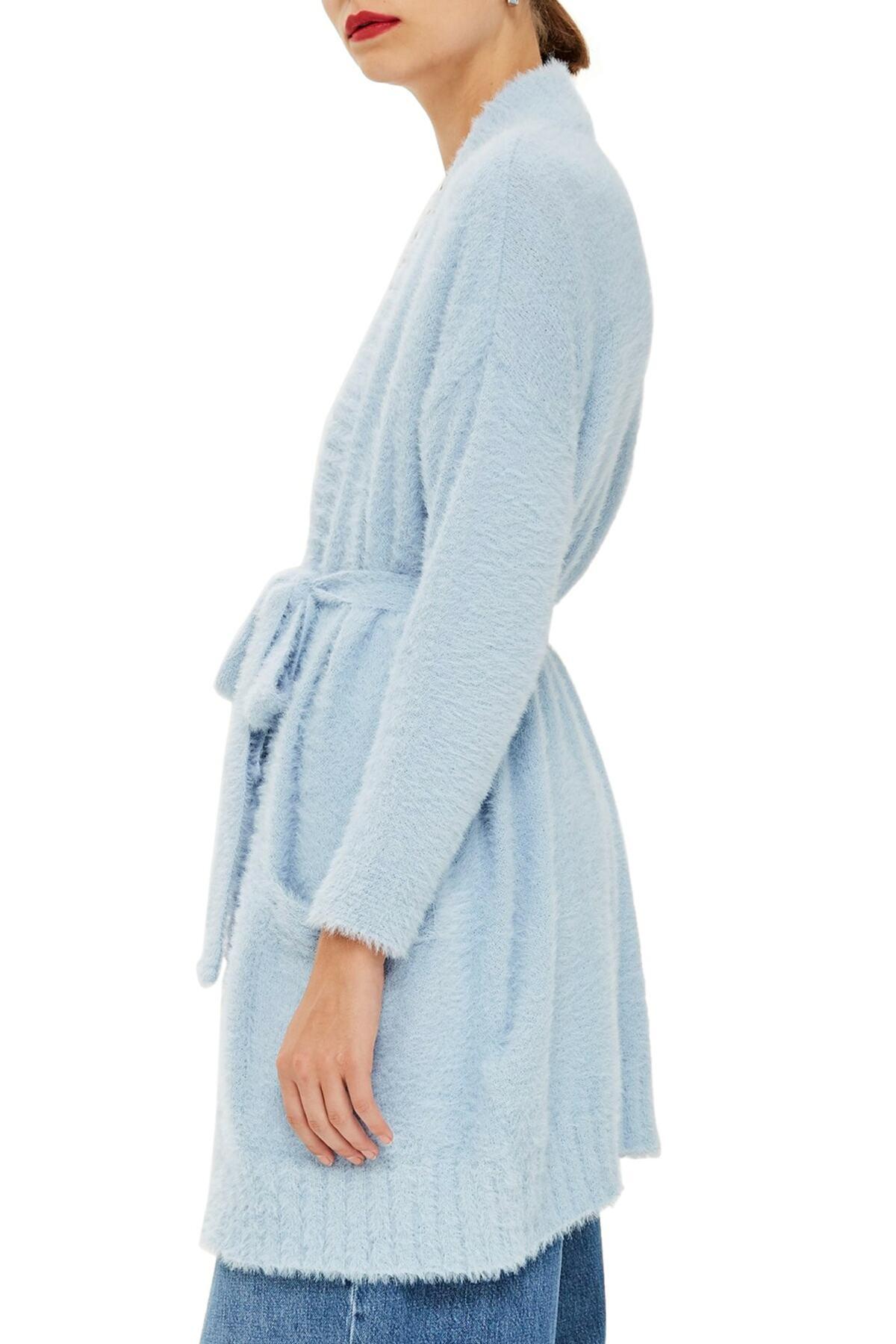 topshop blue fluffy cardigan