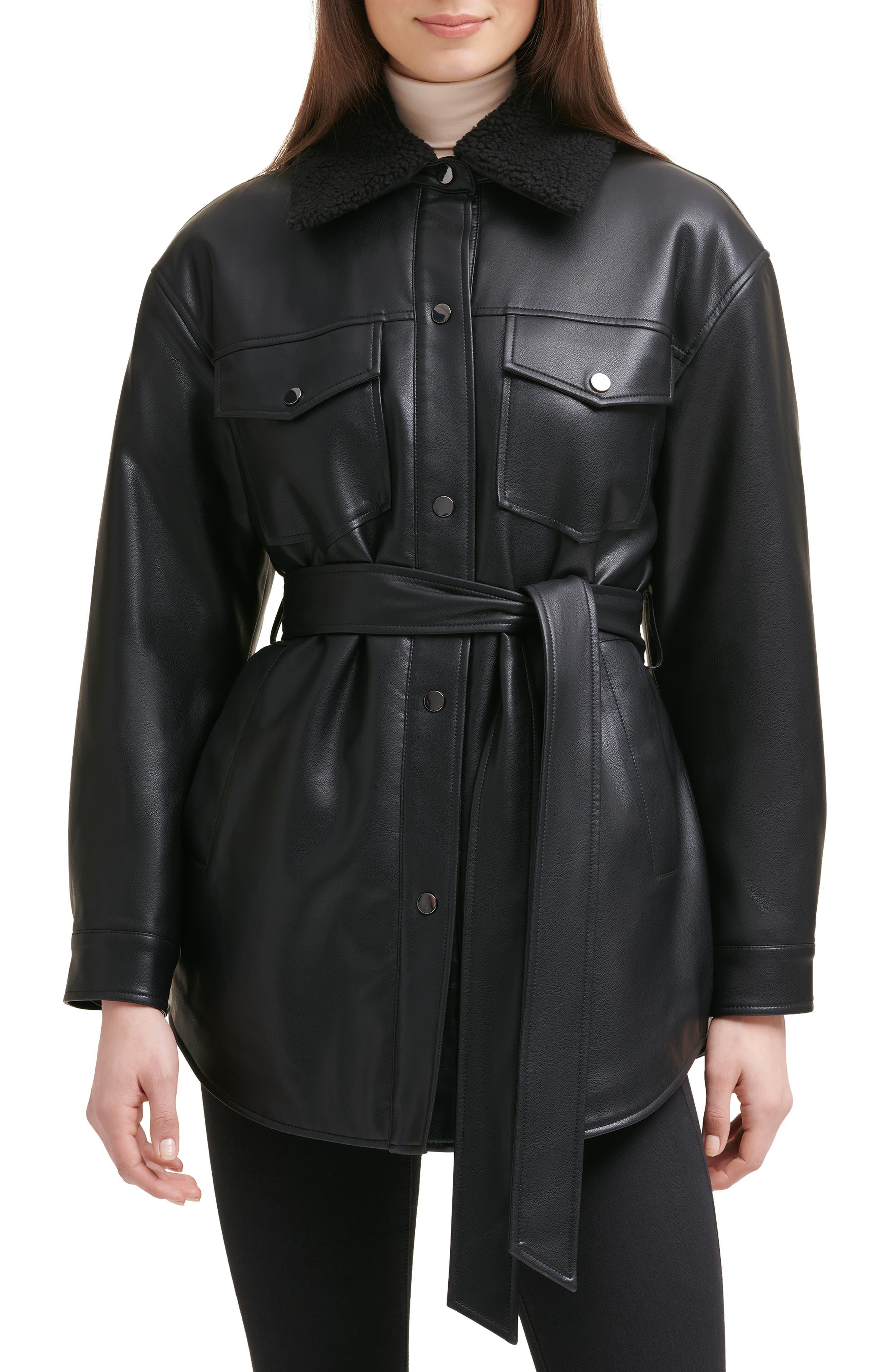 Kenneth cole top faux shearling jacket